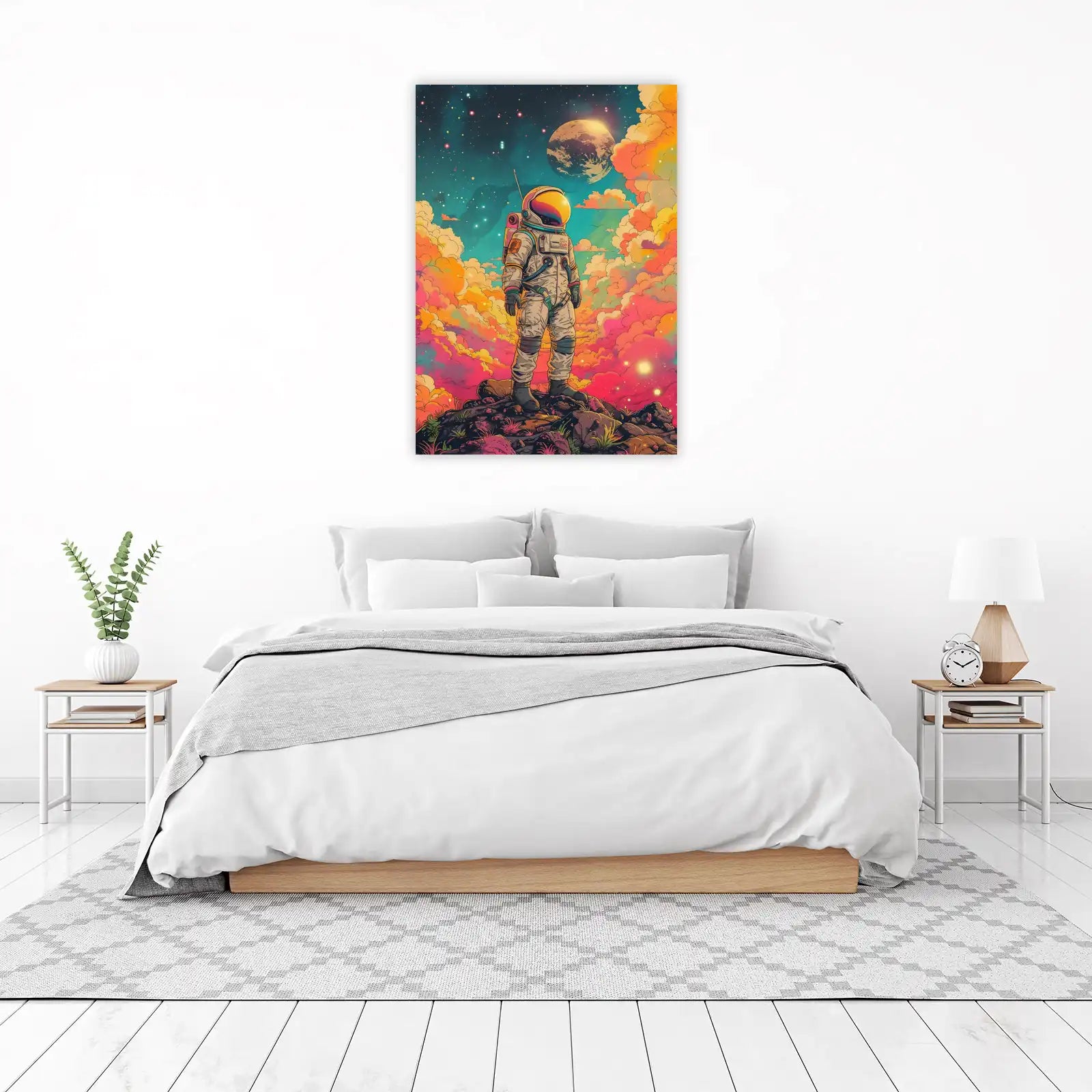 Astronaut in Cosmic Clouds Wall Art