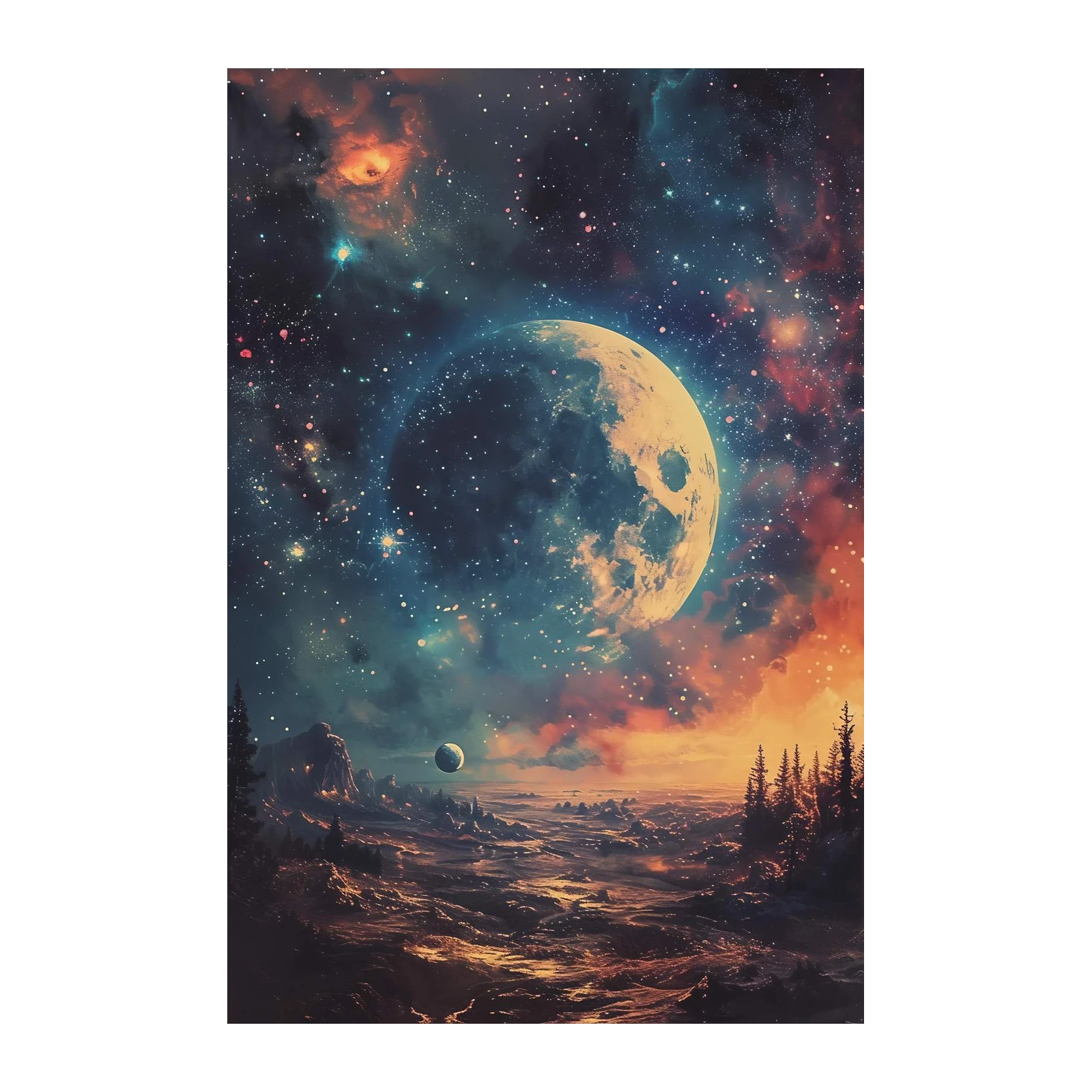 Celestial Moonscape Cosmic Wall Art