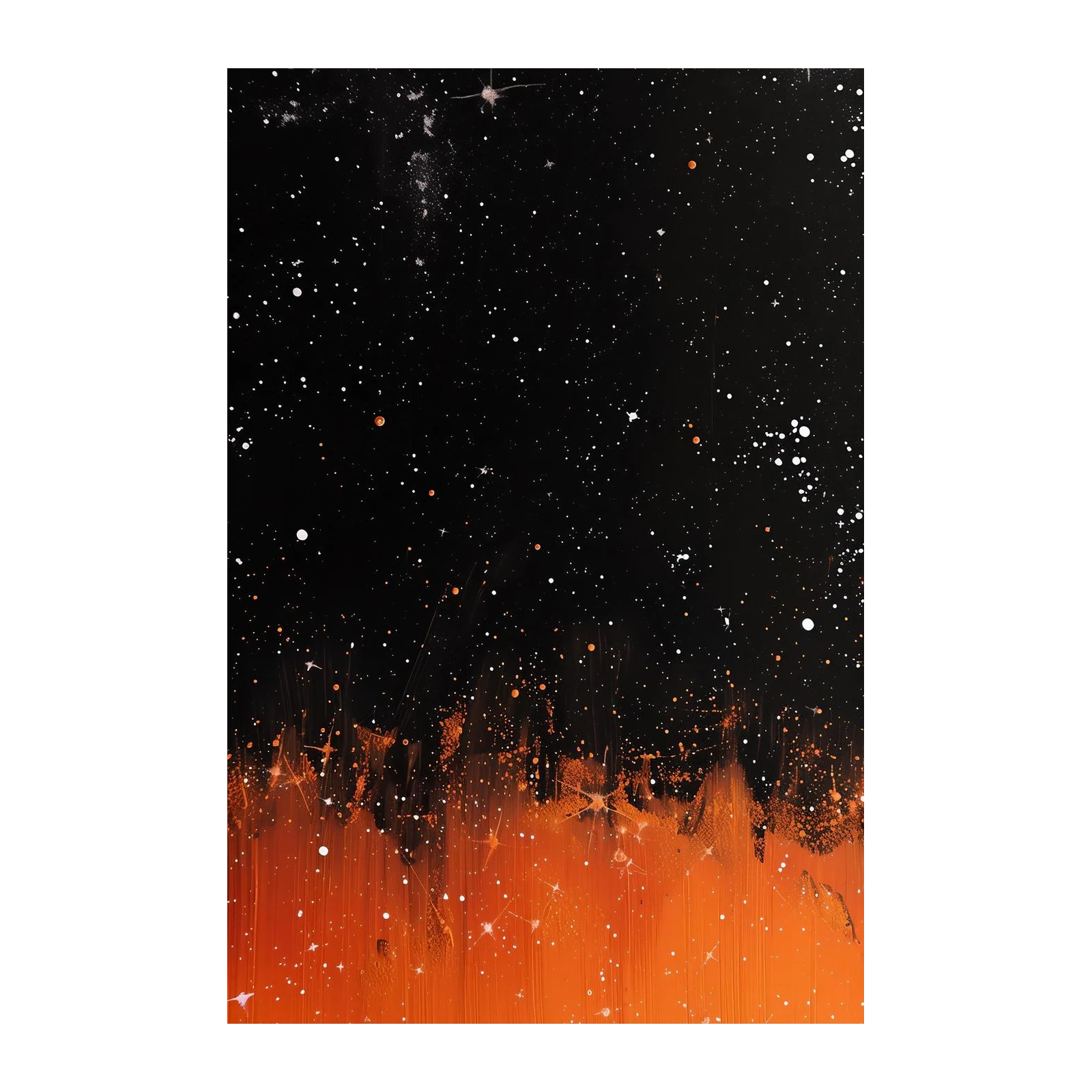 Cosmic Glow Abstract Orange & Black Wall Art