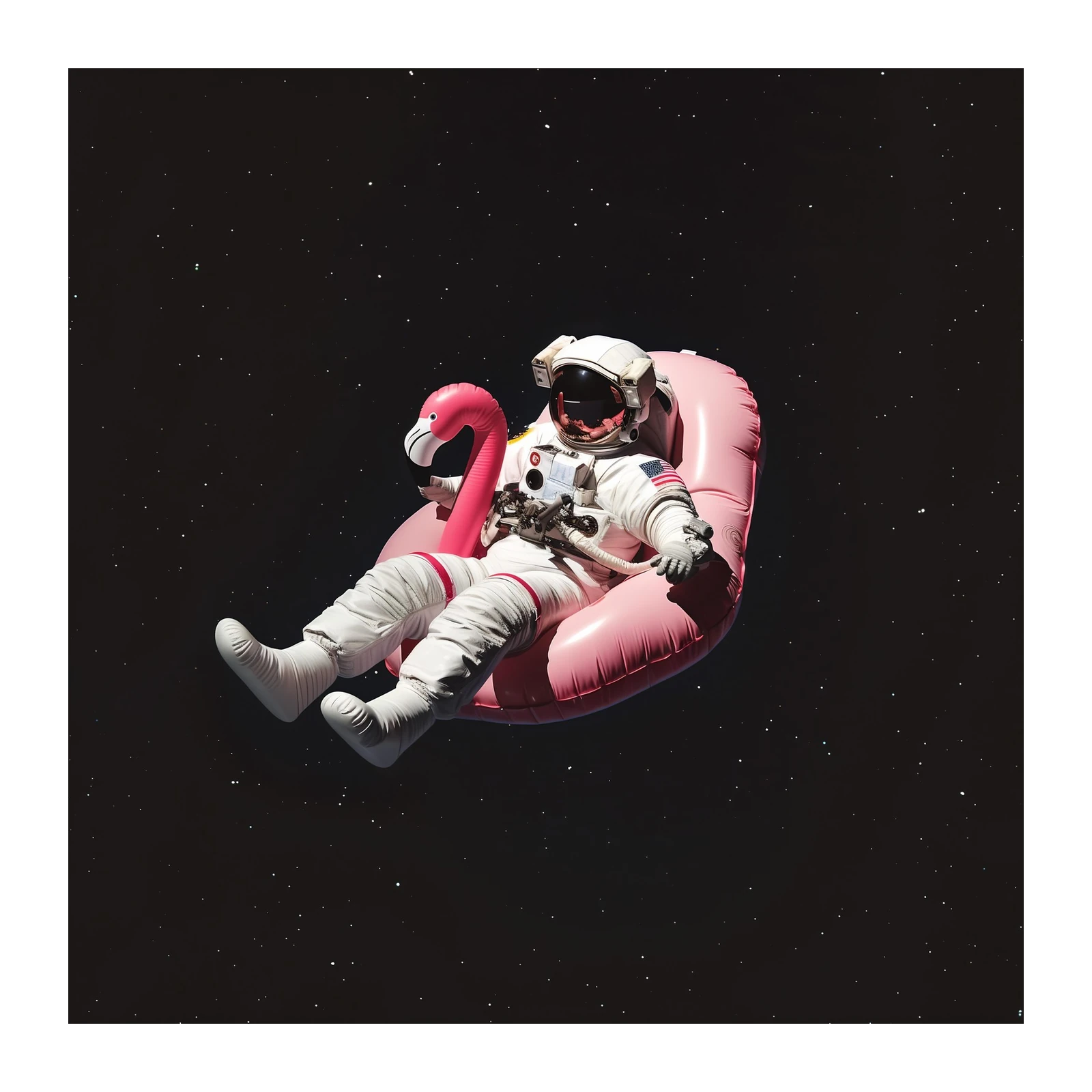 Astronaut Flamingo Float Space Wall Art