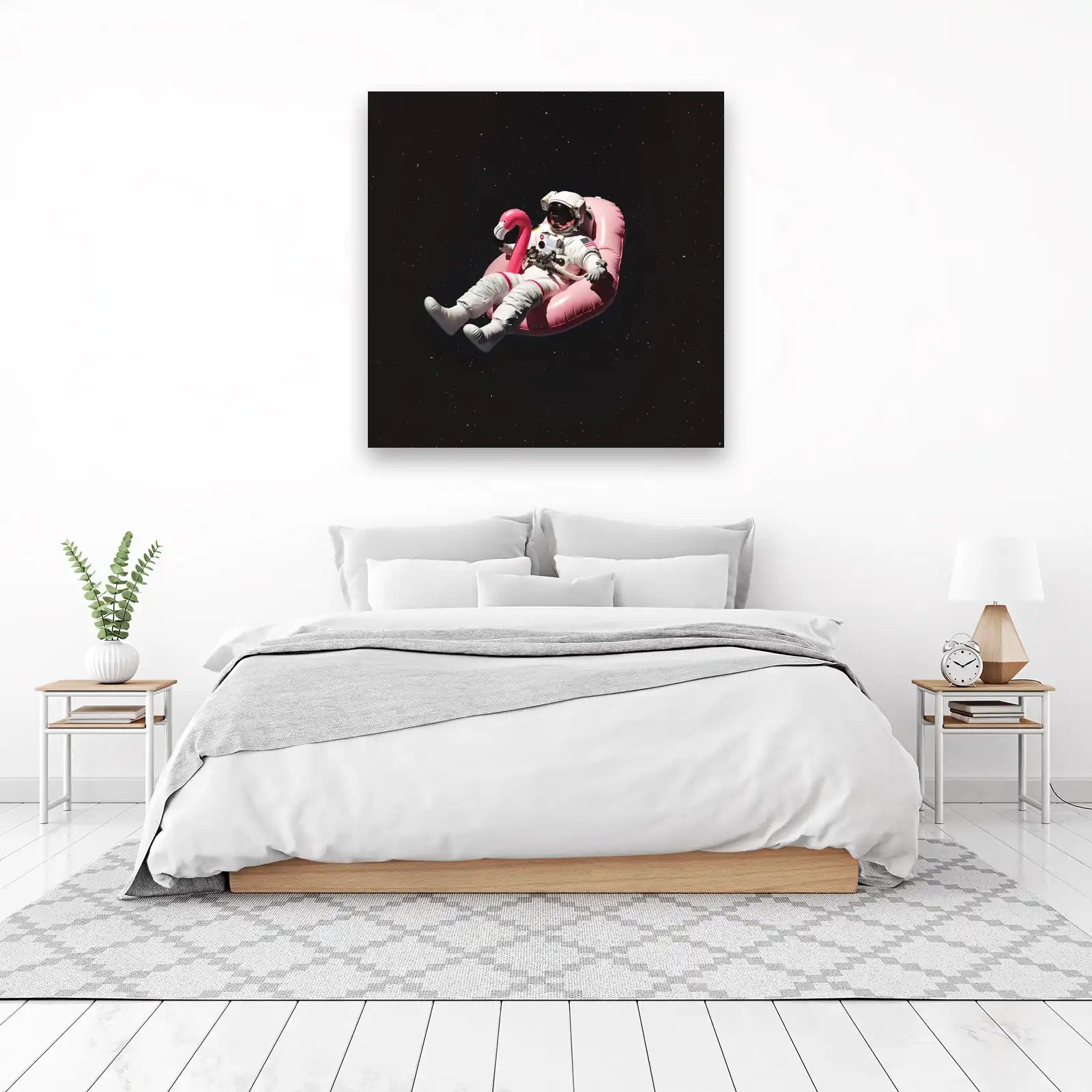 Astronaut Flamingo Float Space Wall Art