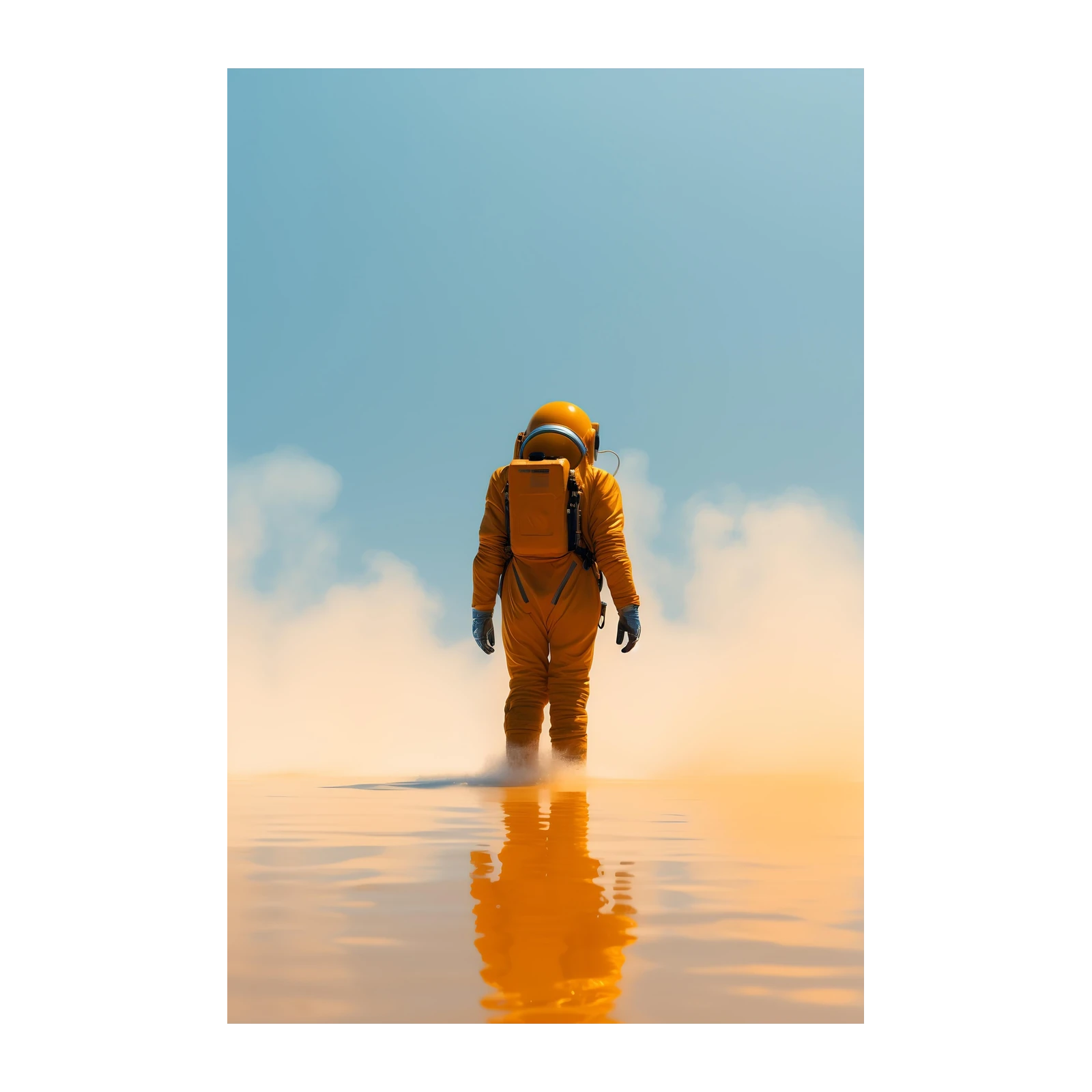 Astronaut Explorer Yellow Spacesuit Wall Art