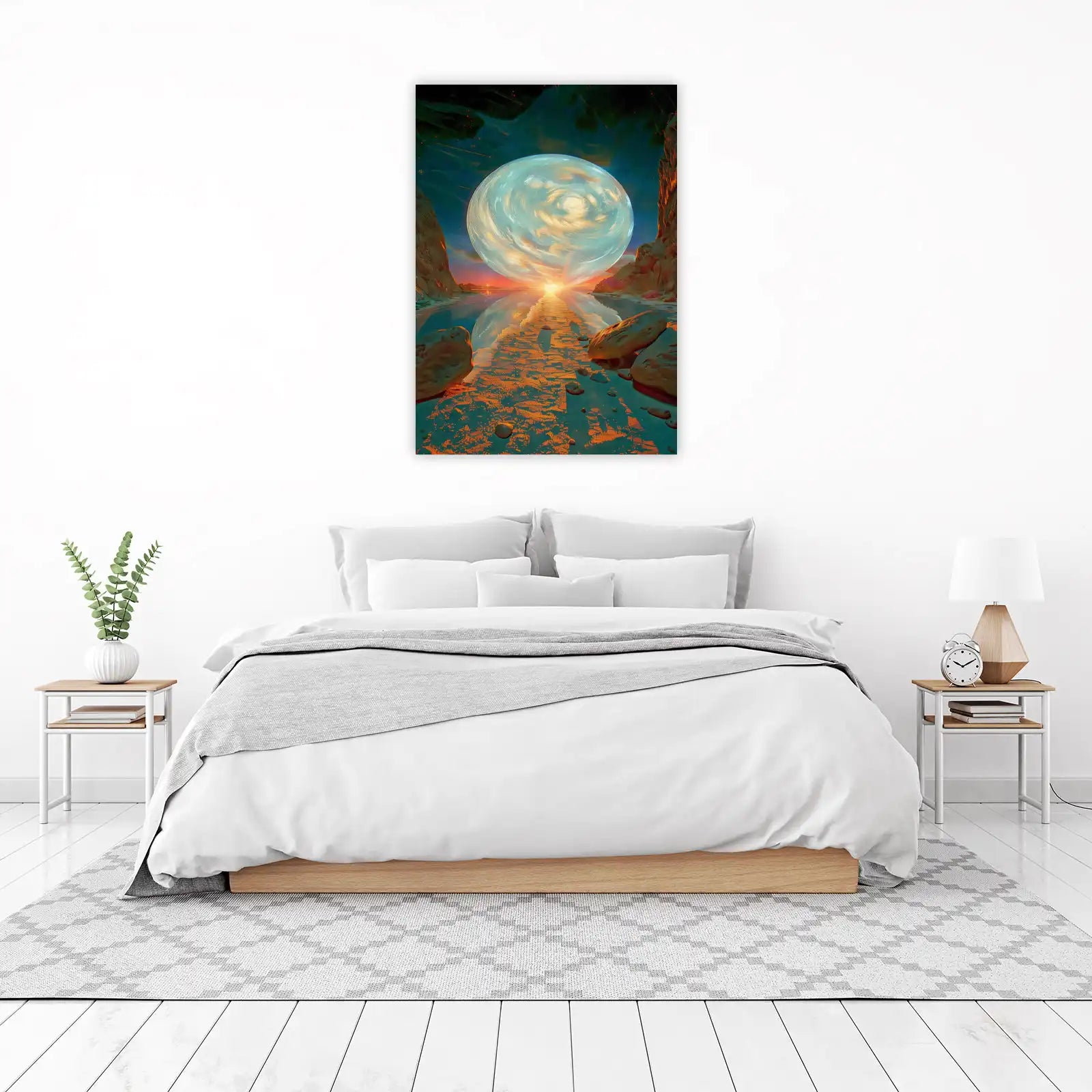 Enigmatic Cosmic Orb Landscape Wall Art