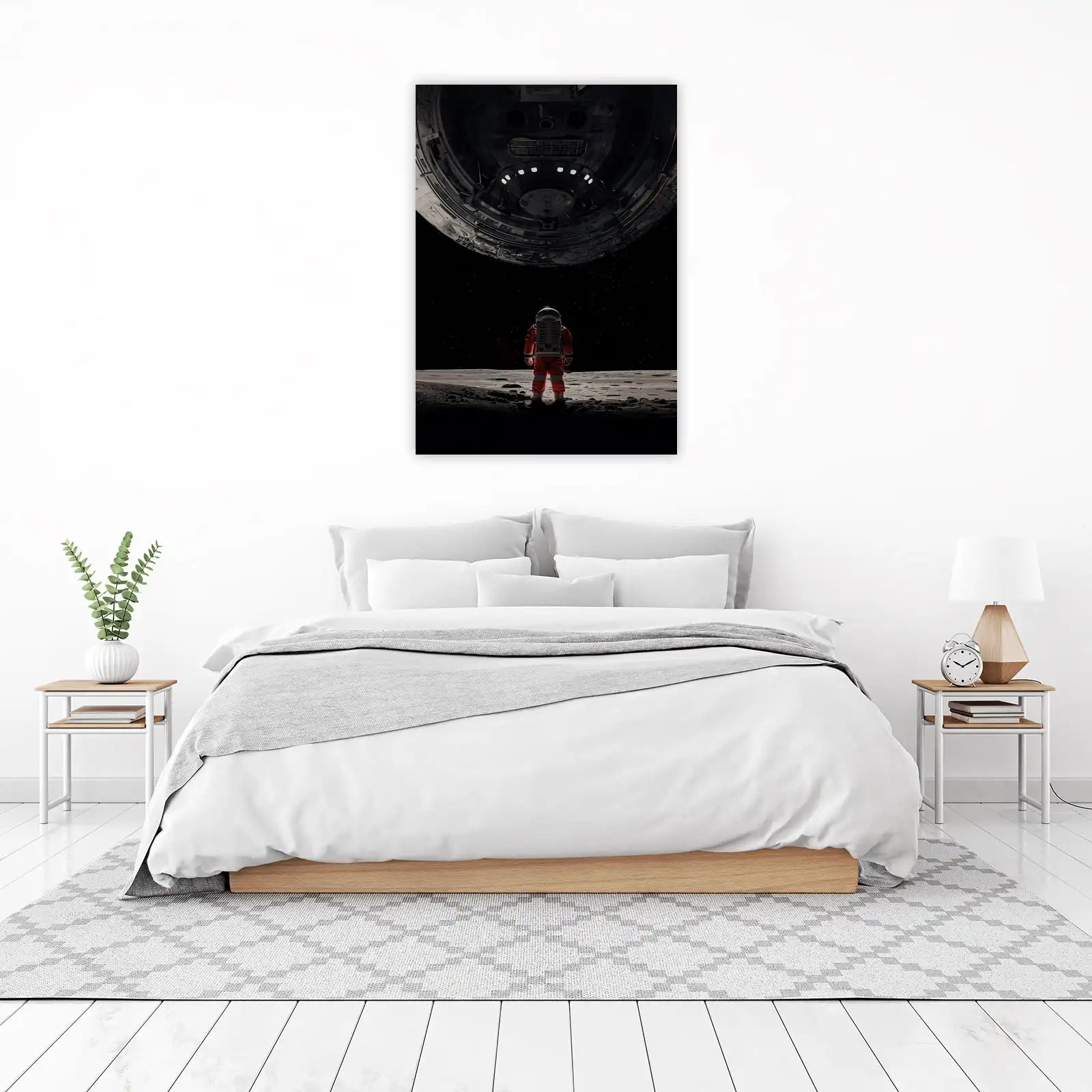 Astronaut Meets Giant Spaceship Wall Art