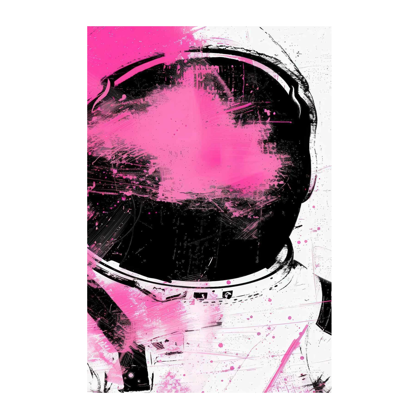 Vibrant Astronaut Graffiti Wall Art