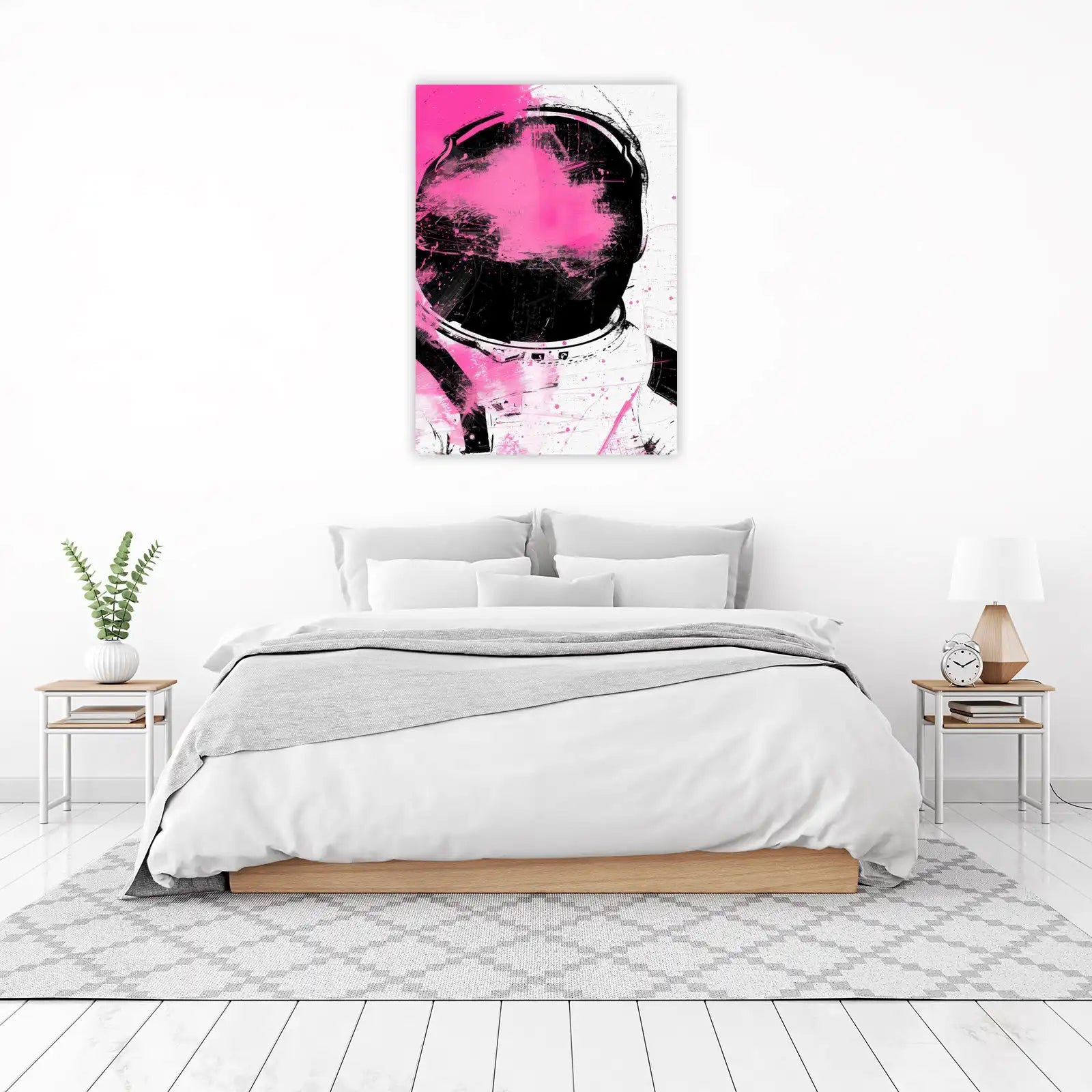 Vibrant Astronaut Graffiti Wall Art