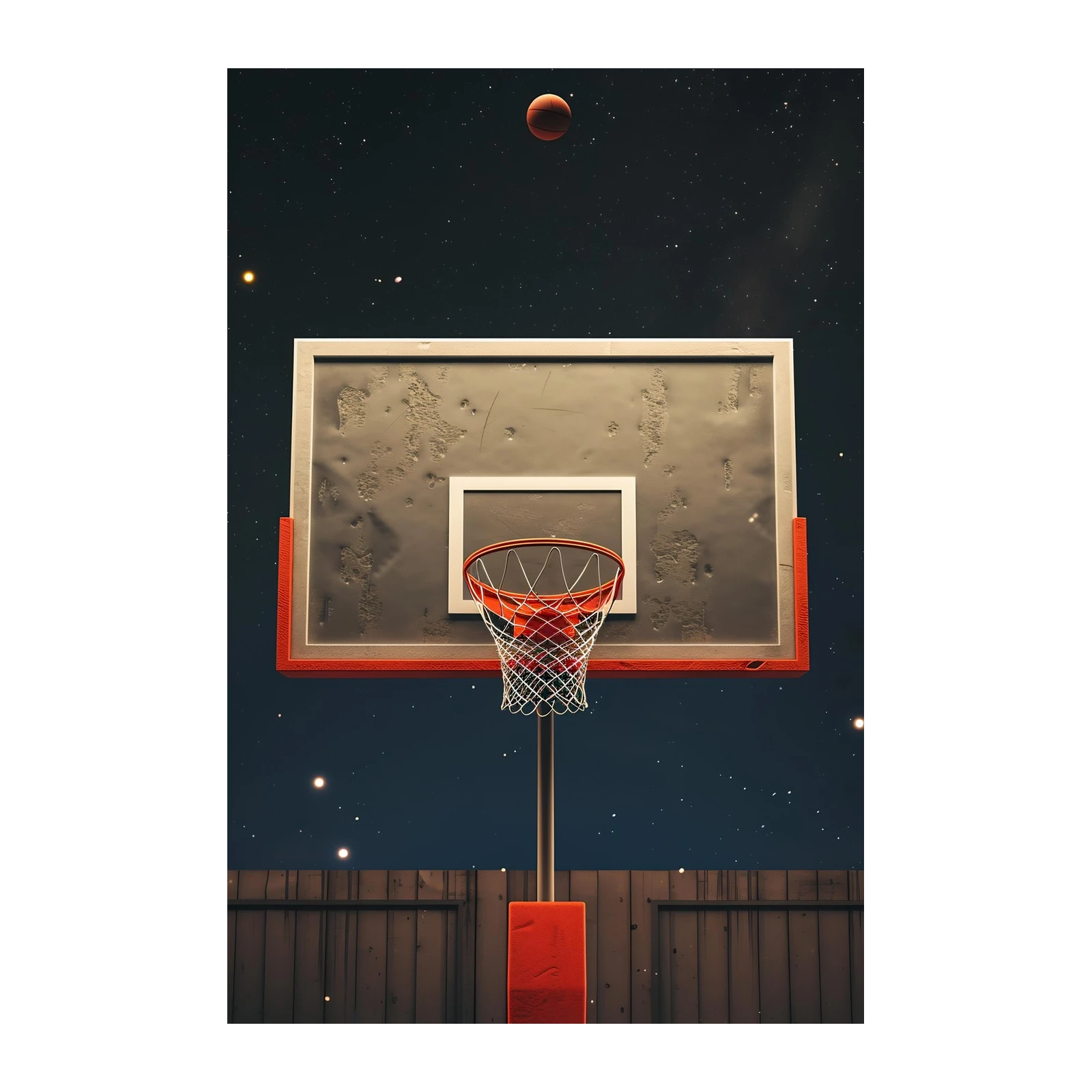 Basketball Under Stars Wall Art