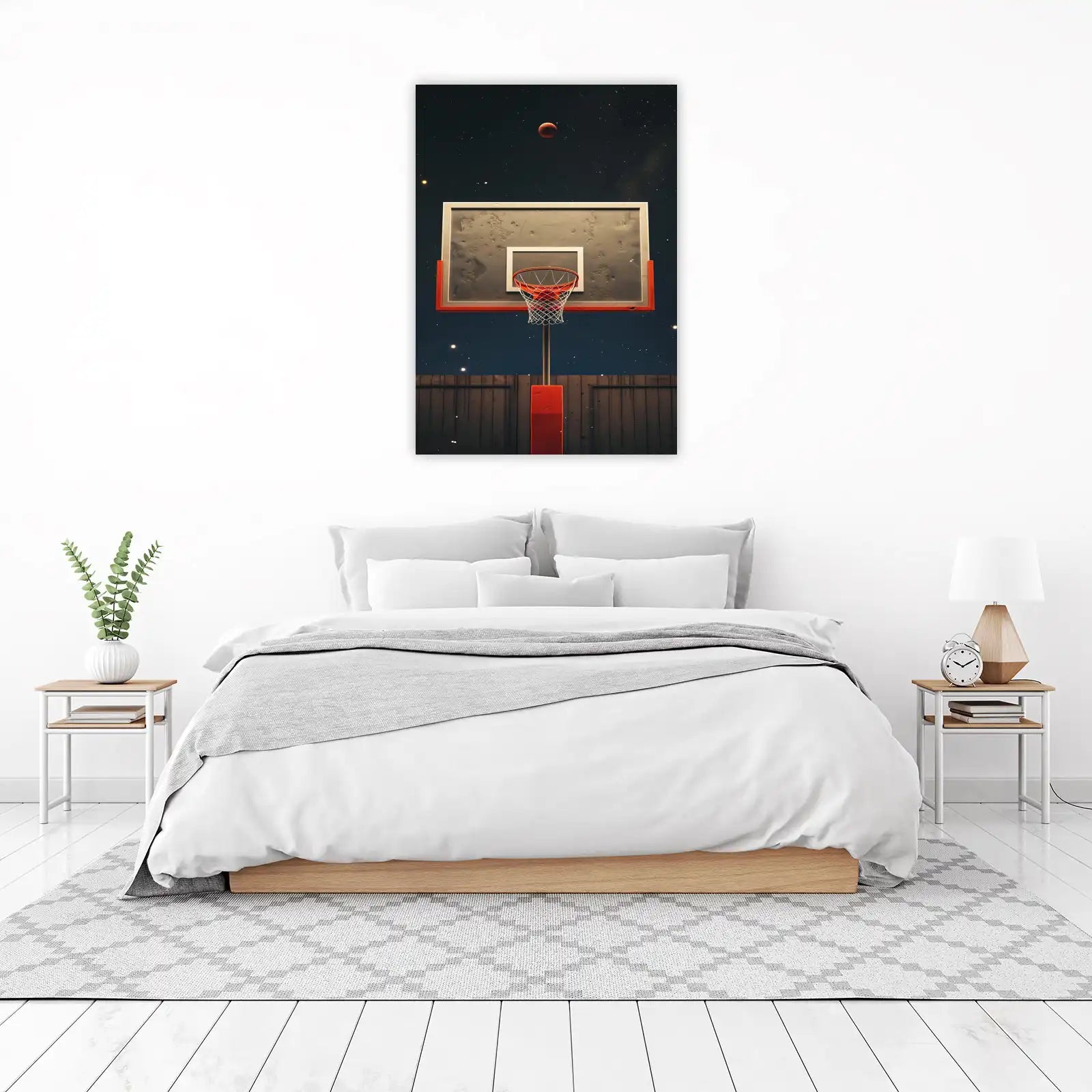 Basketball Under Stars Wall Art