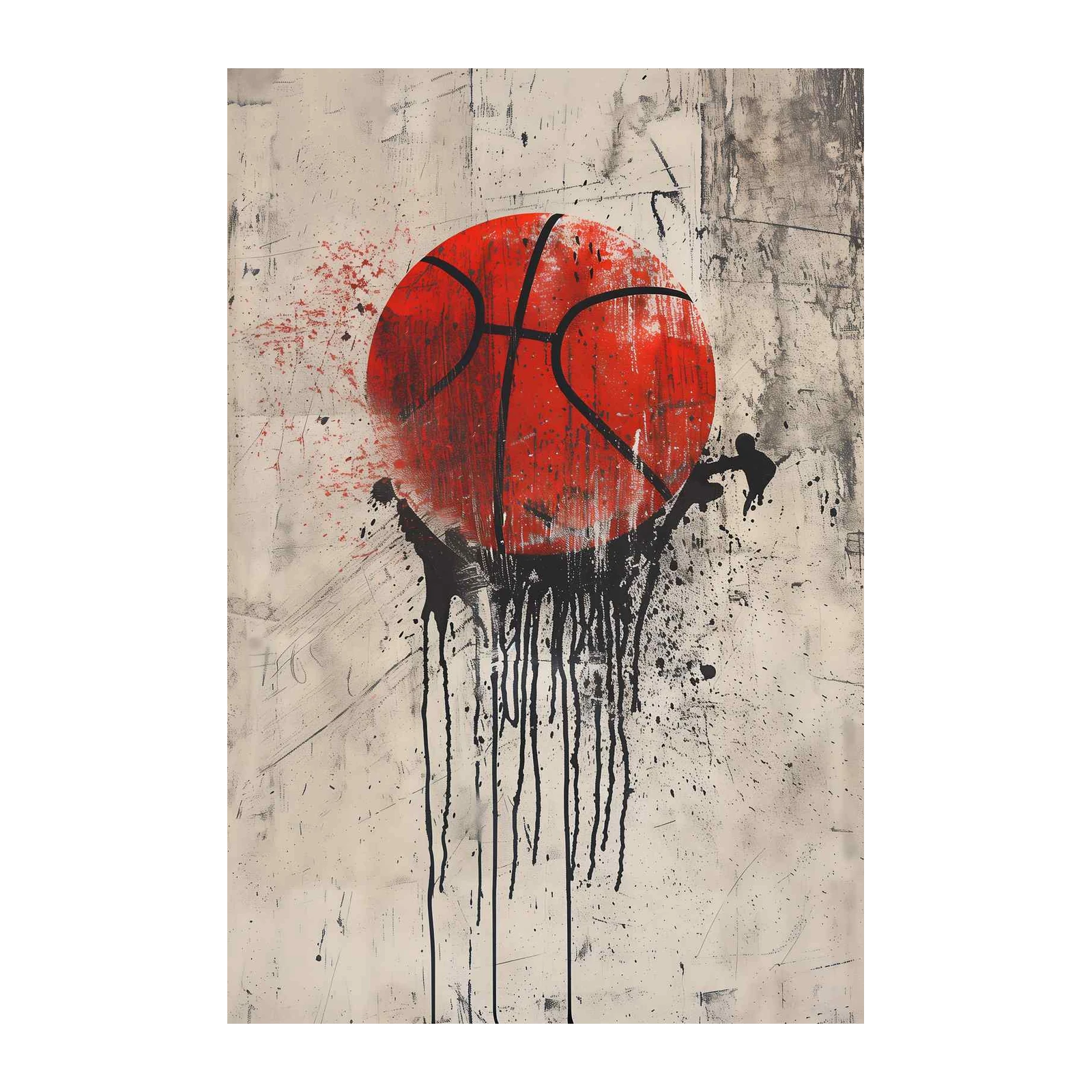 Abstract Drip Basketball Wall Art