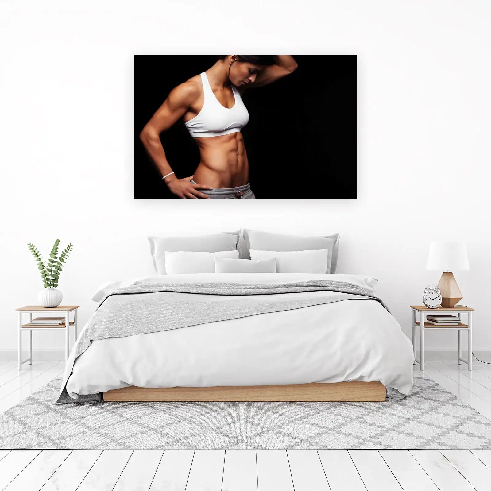 Fit Woman Abs Motivational Gym Wall Art Wall Art