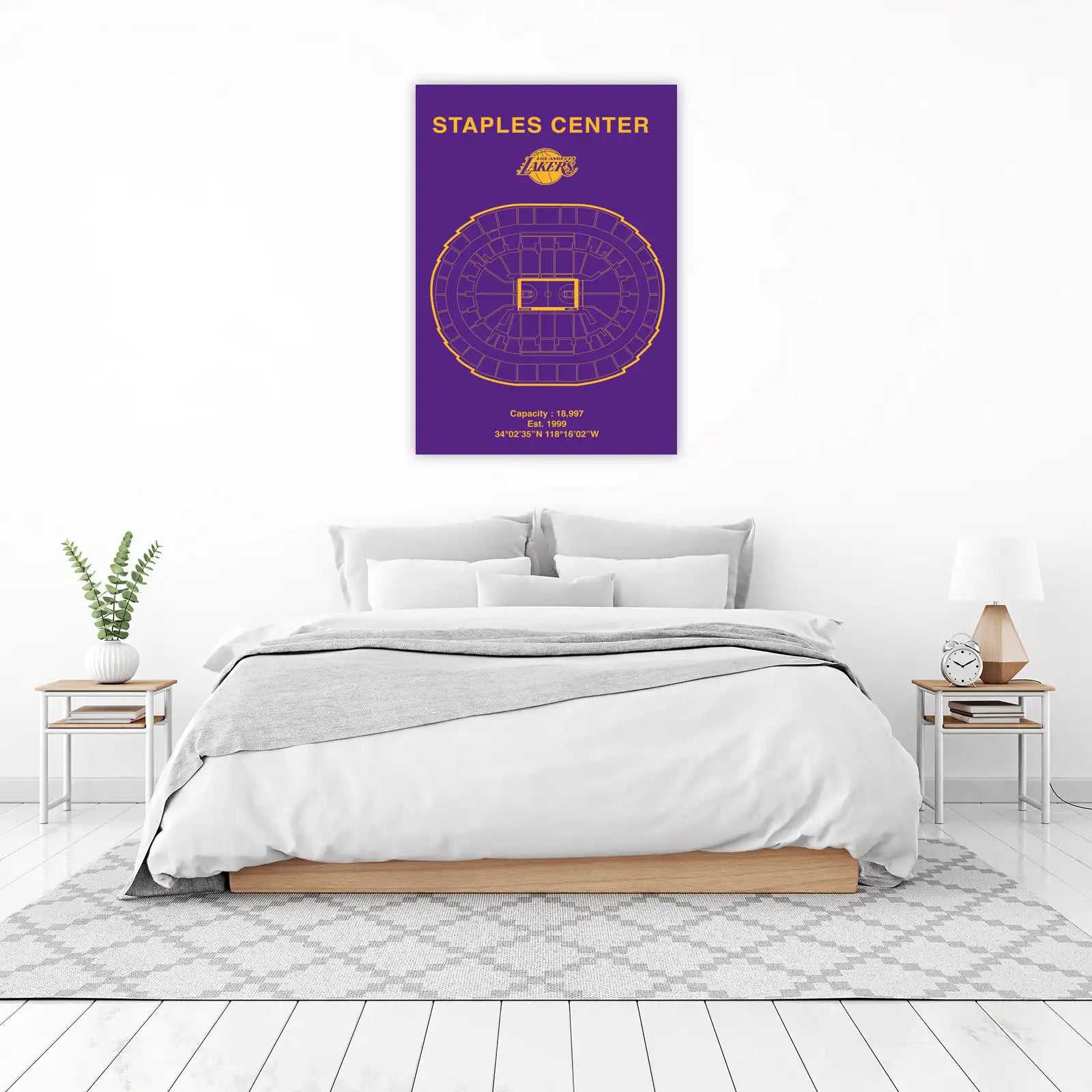 Los Angeles Lakers Staples Center Blueprint Wall Art