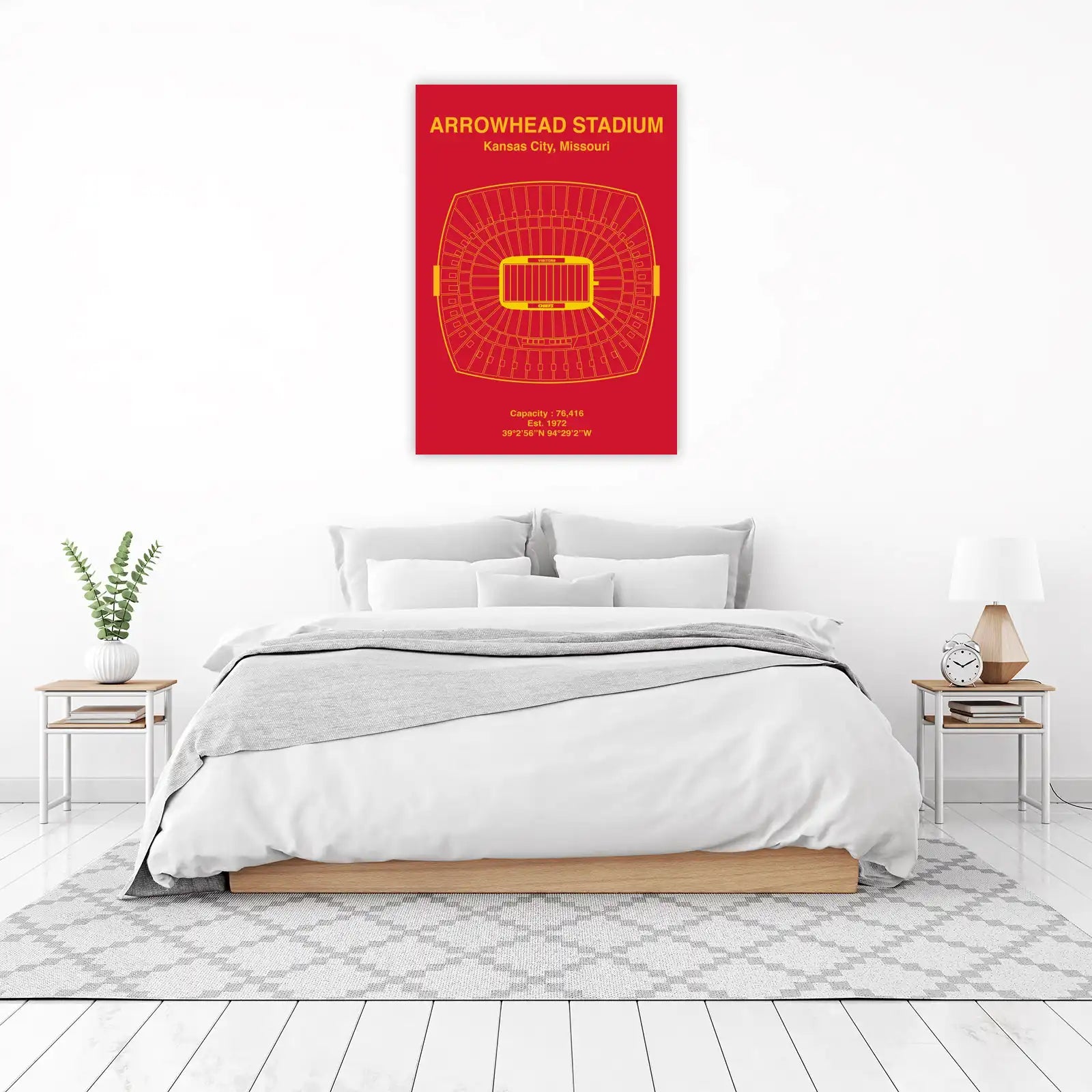 Arrowhead Stadium Blueprint Kansas City Chiefs Wall Art