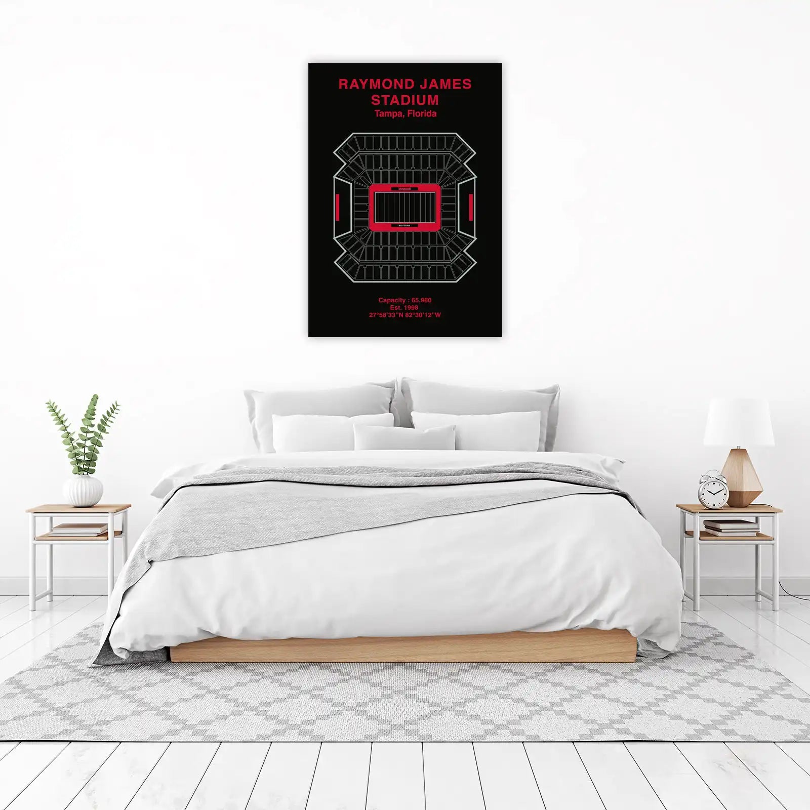 Raymond James Stadium Map Wall Art - Tampa Sports Decor