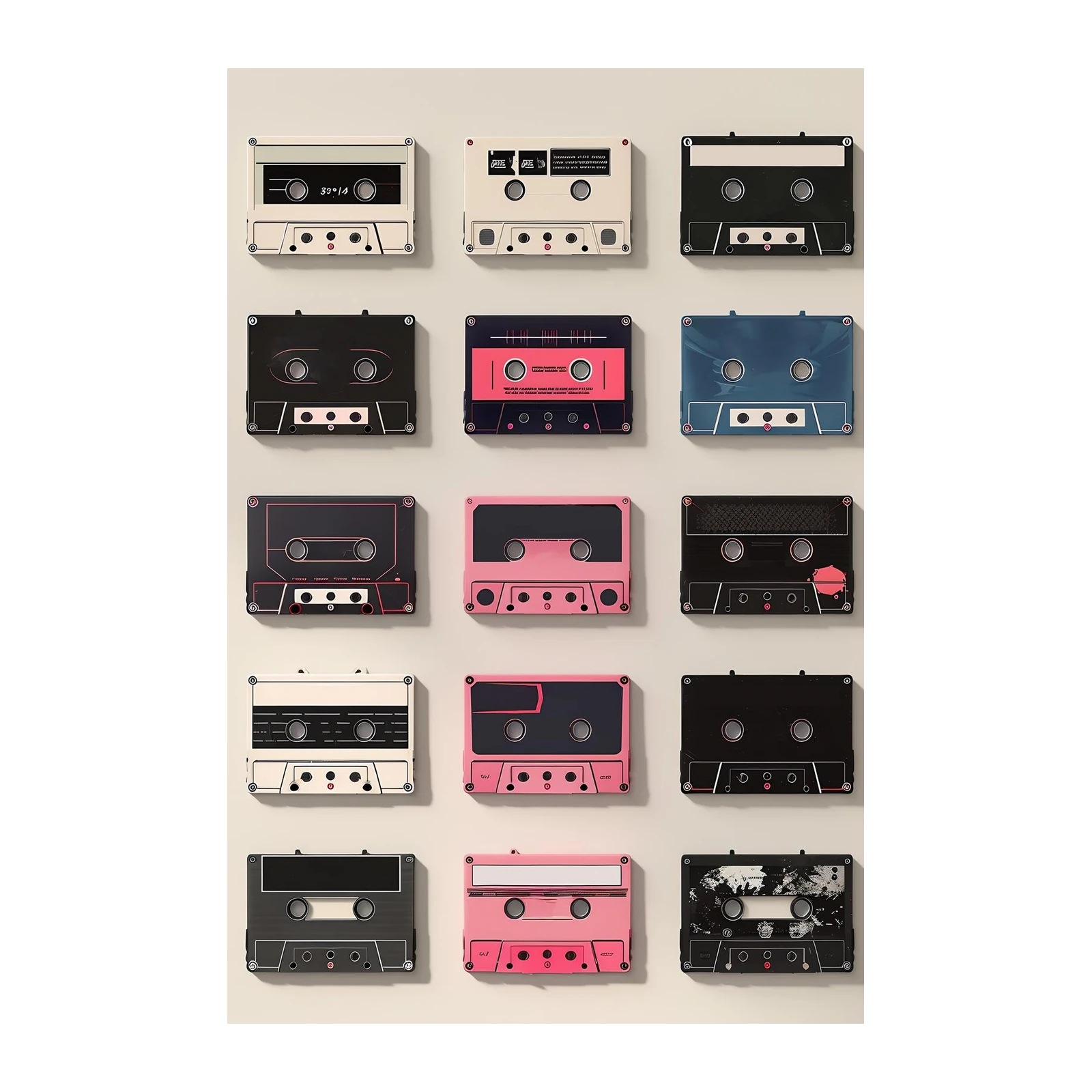 Retro Cassette Tape Wall Art Wall Art