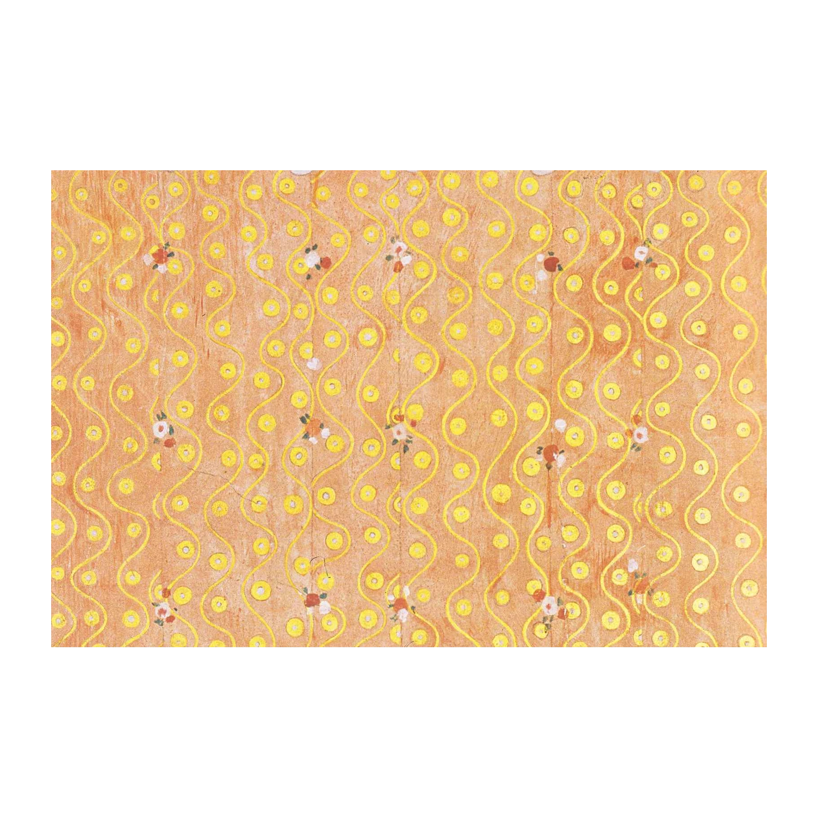 Golden Floral Swirls & Dots Wall Art