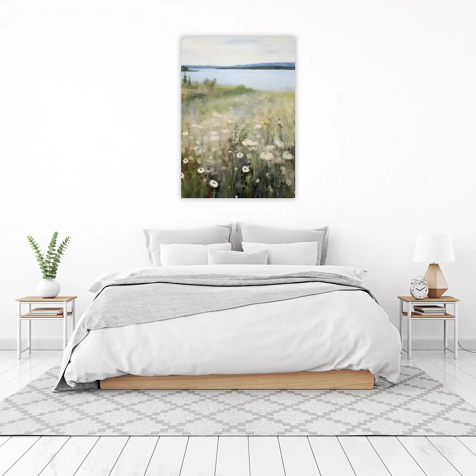 Serene Meadow Lake Landscape Wall Art