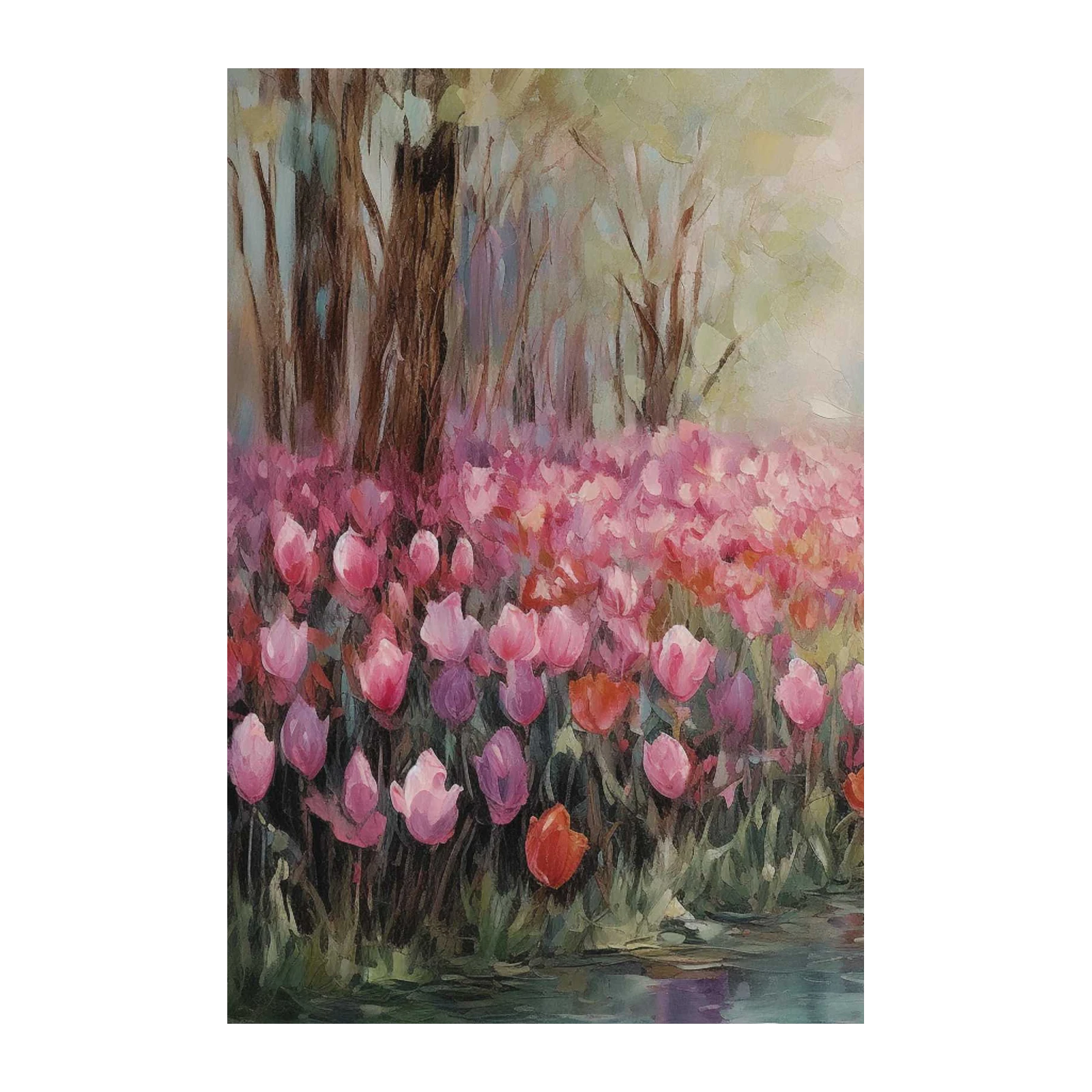 Impressionist Tulip Field Wall Art