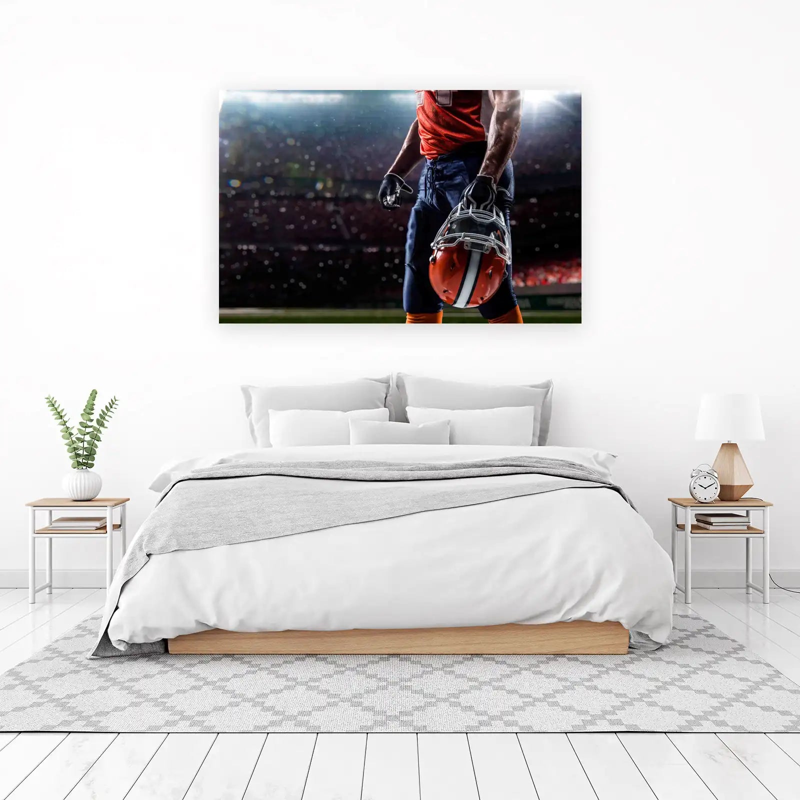 Football Player Helmet Arena Wall Art