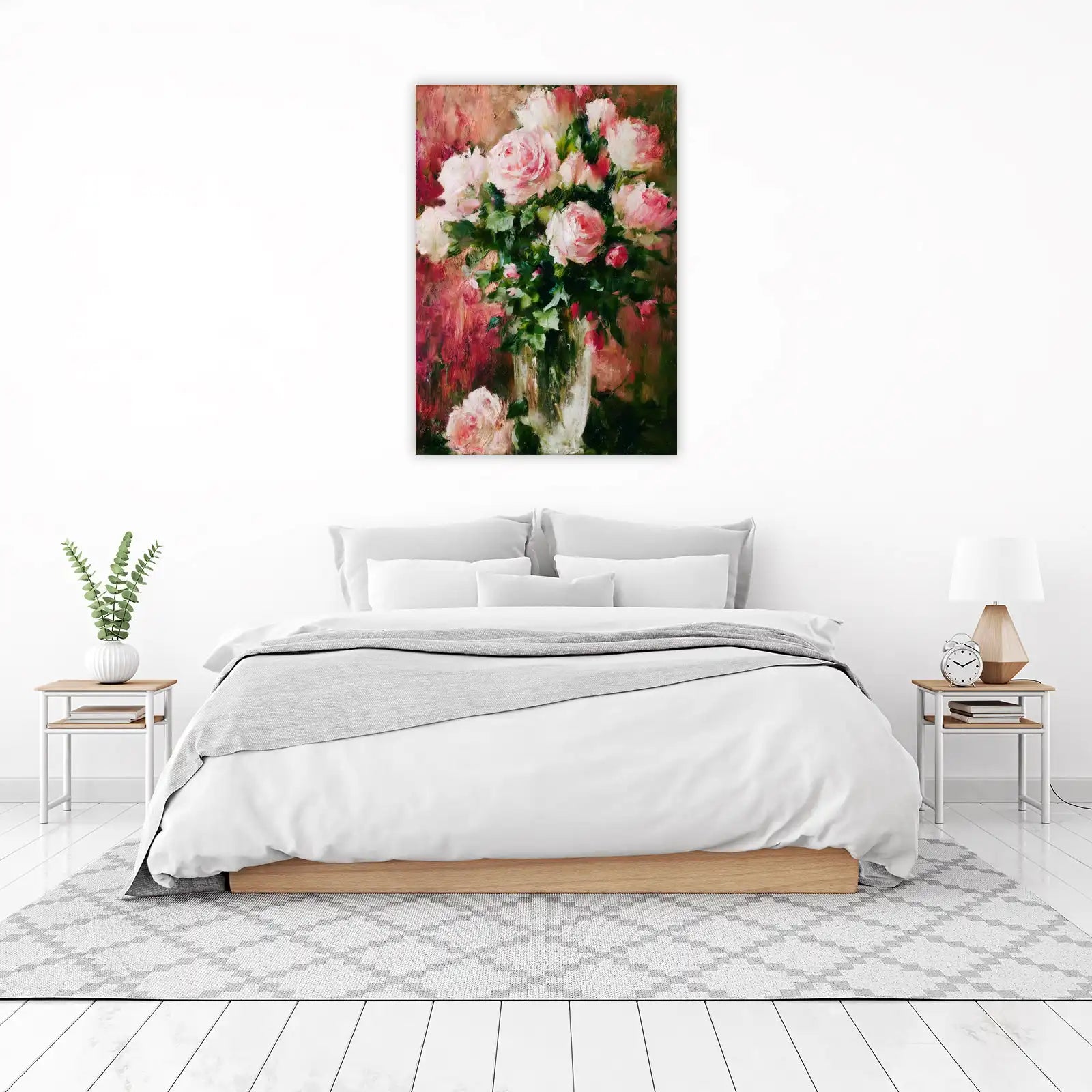 Elegant Pink Roses Still Life Wall Art