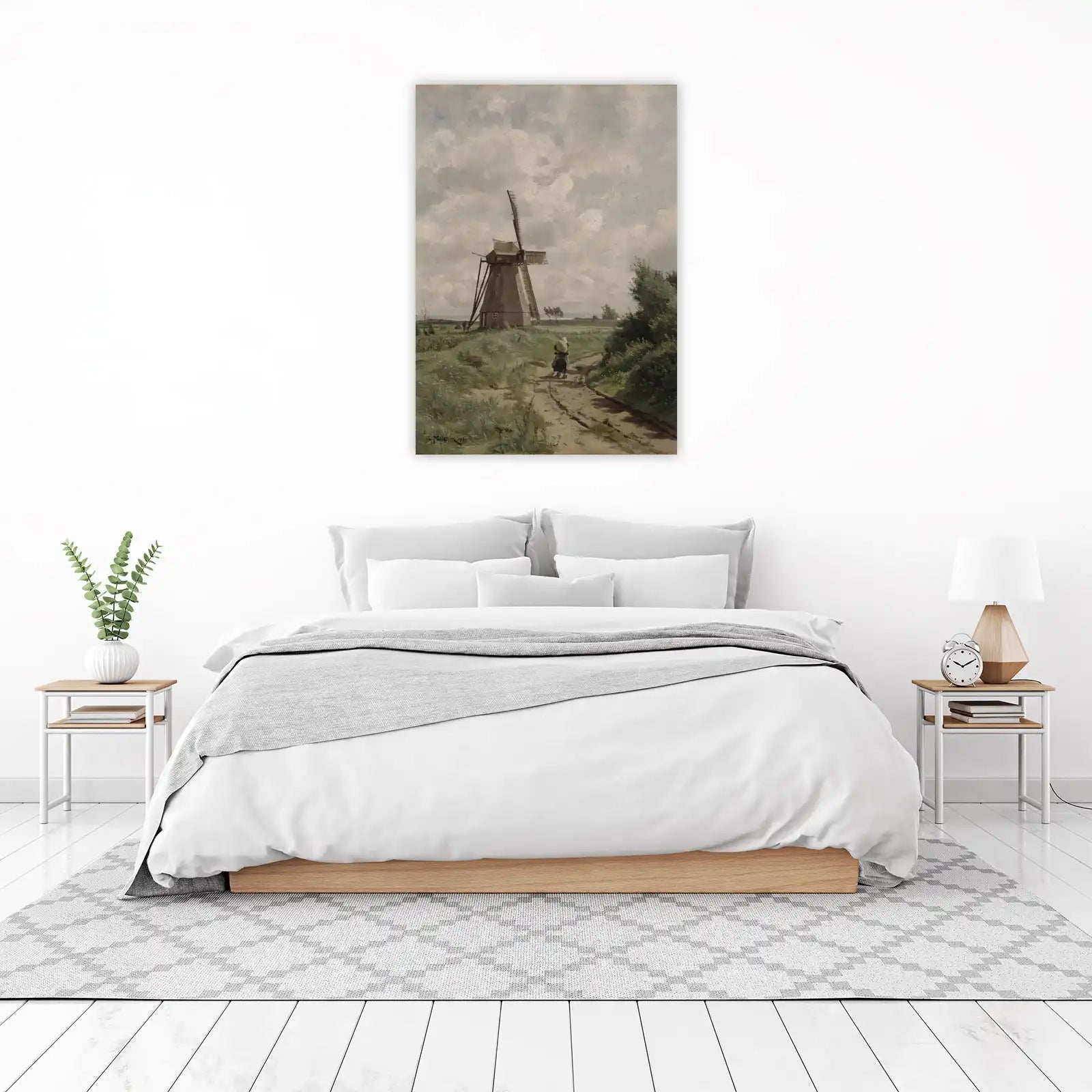 Dutch Windmill Countryside Landscape Wall Art
