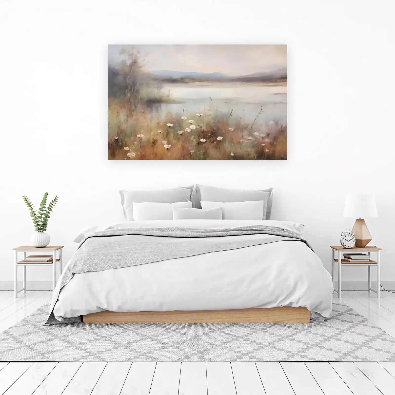 Serene Meadow Lake Landscape Wall Art