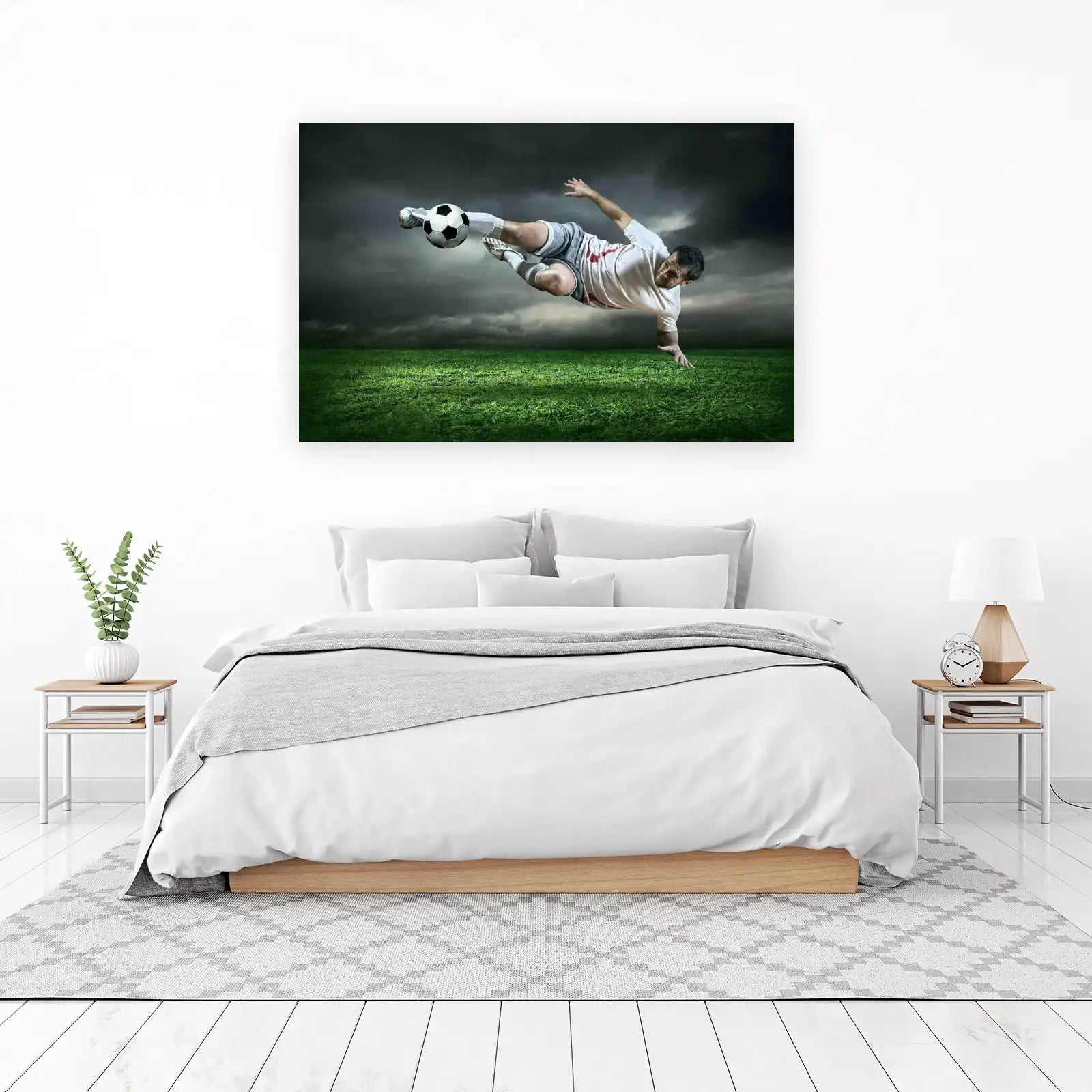 Dynamic Soccer Goal Bicycle Kick Wall Art