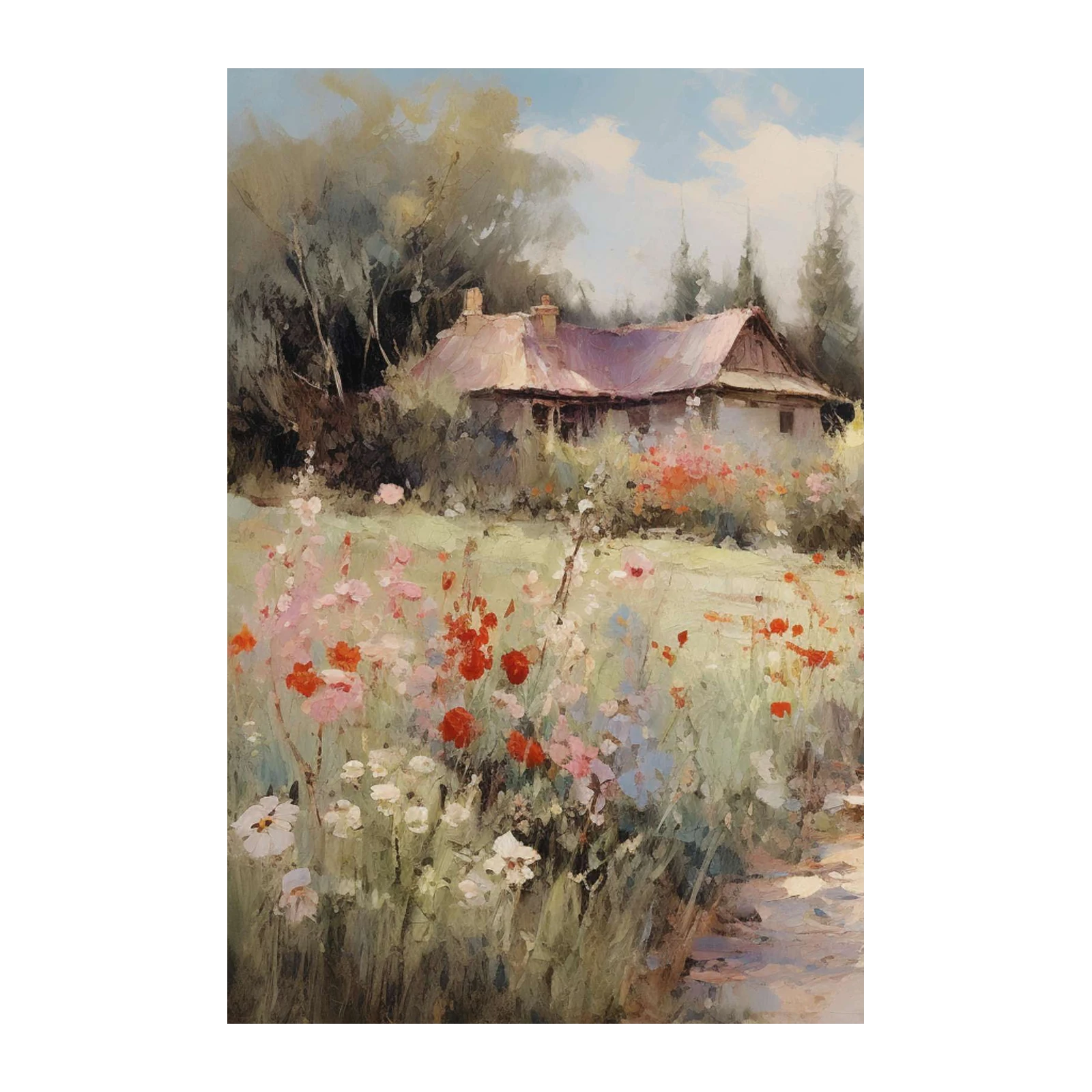 Impressionist Cottage Garden Wall Art