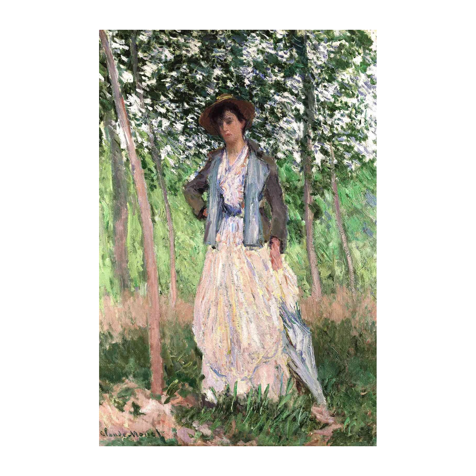 Impressionist Woman in Garden Wall Art