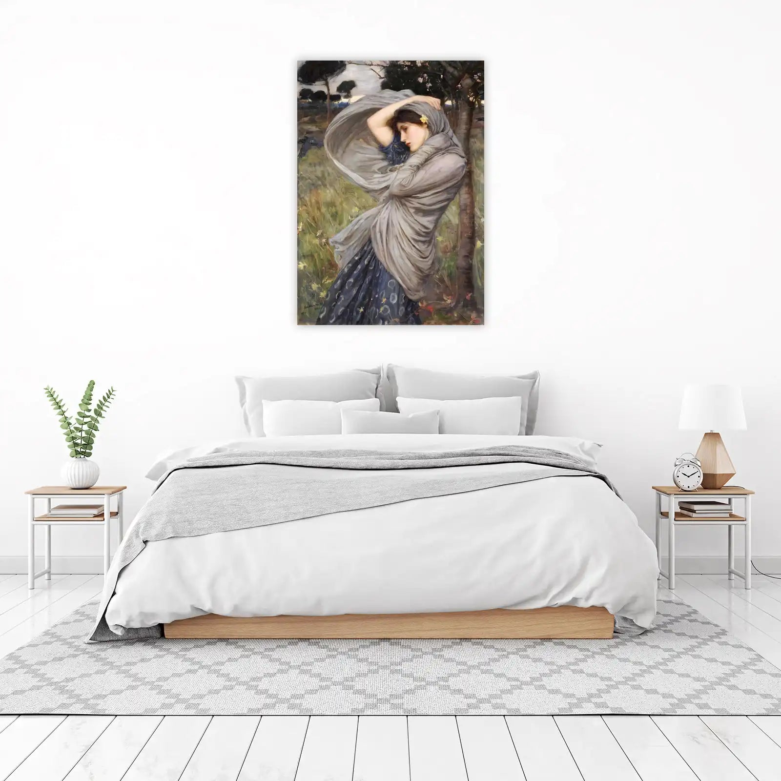 Victorian Woman Windy Day Wall Art