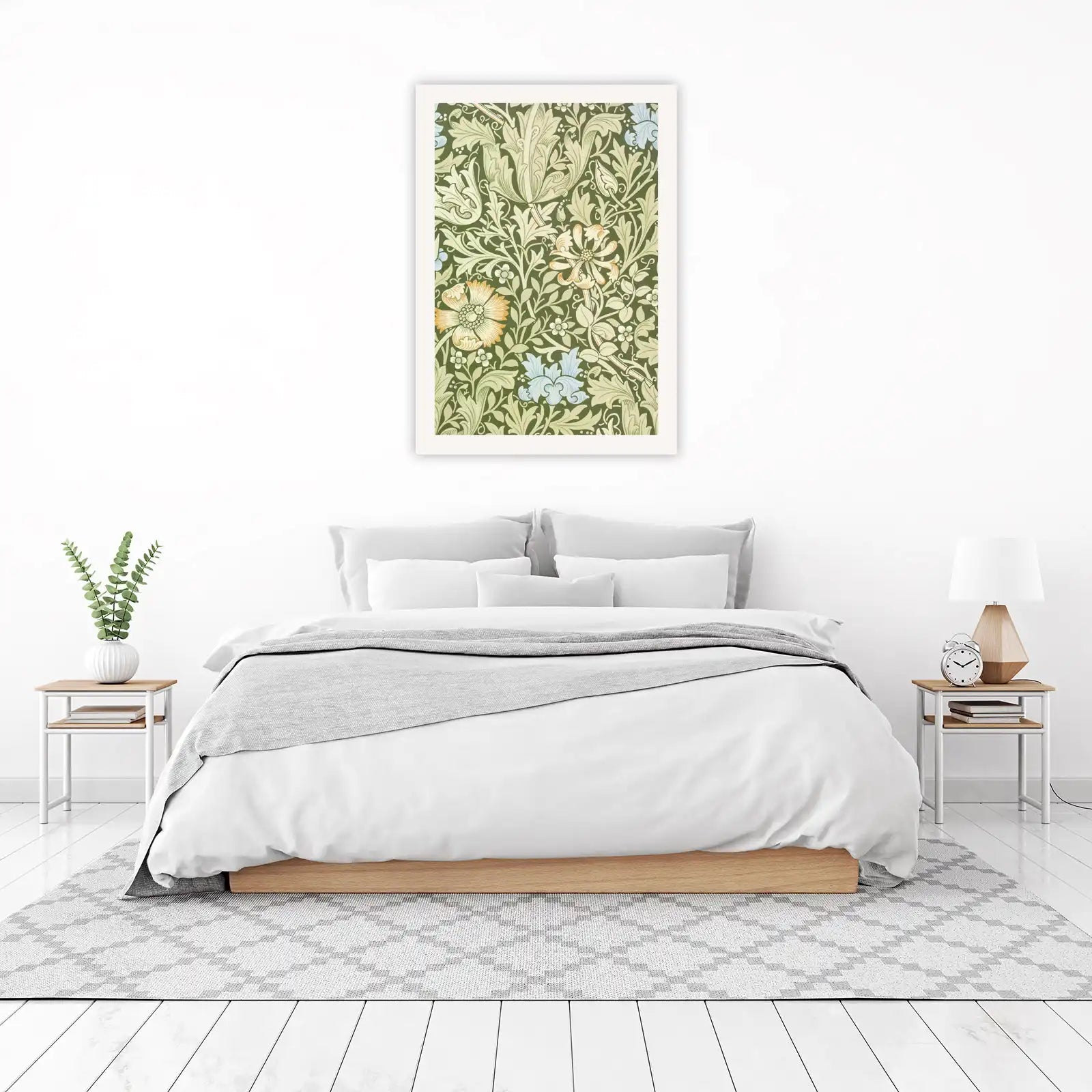 William Morris Inspired Floral Green Wall Art