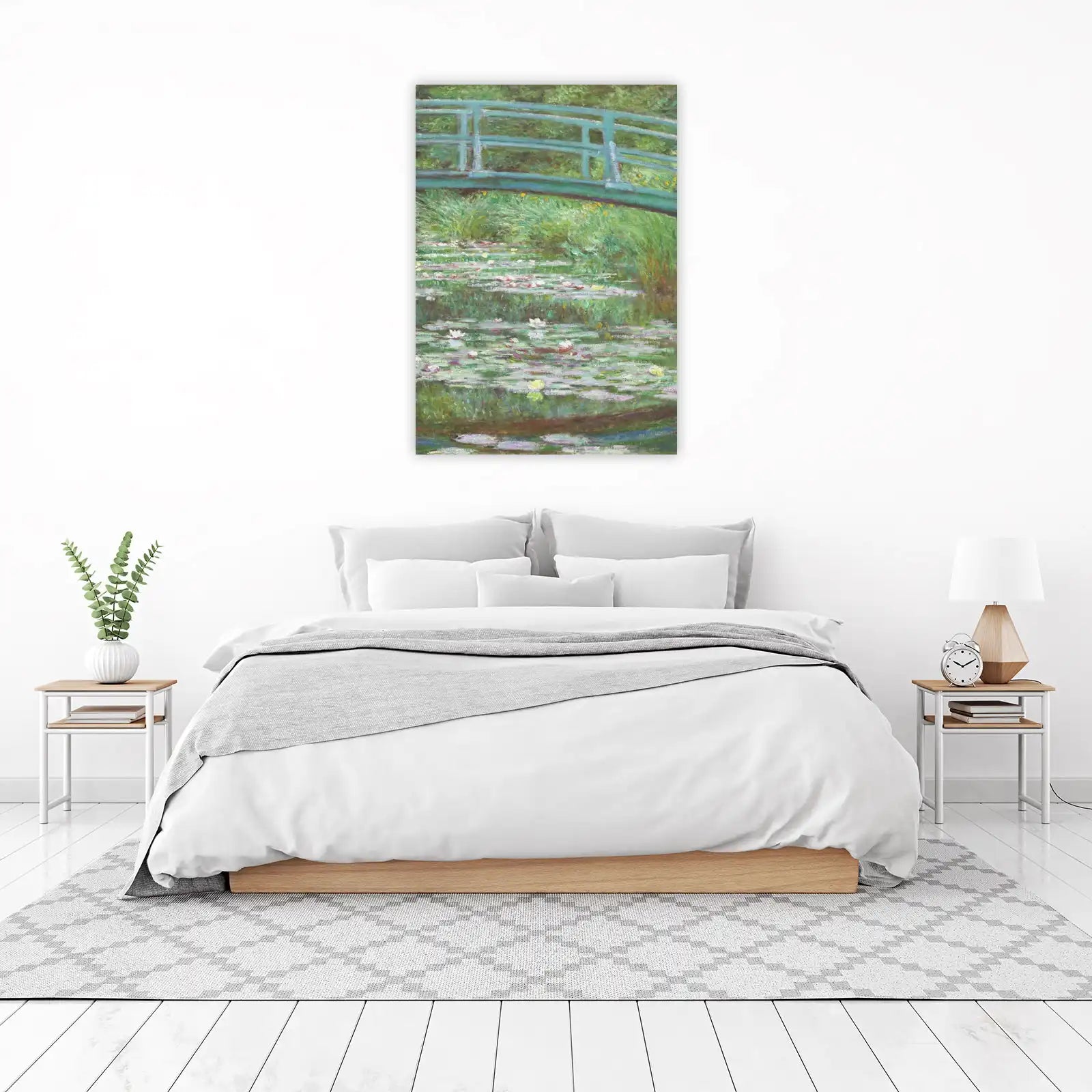 Monet Water Lilies Garden Bridge Wall Art