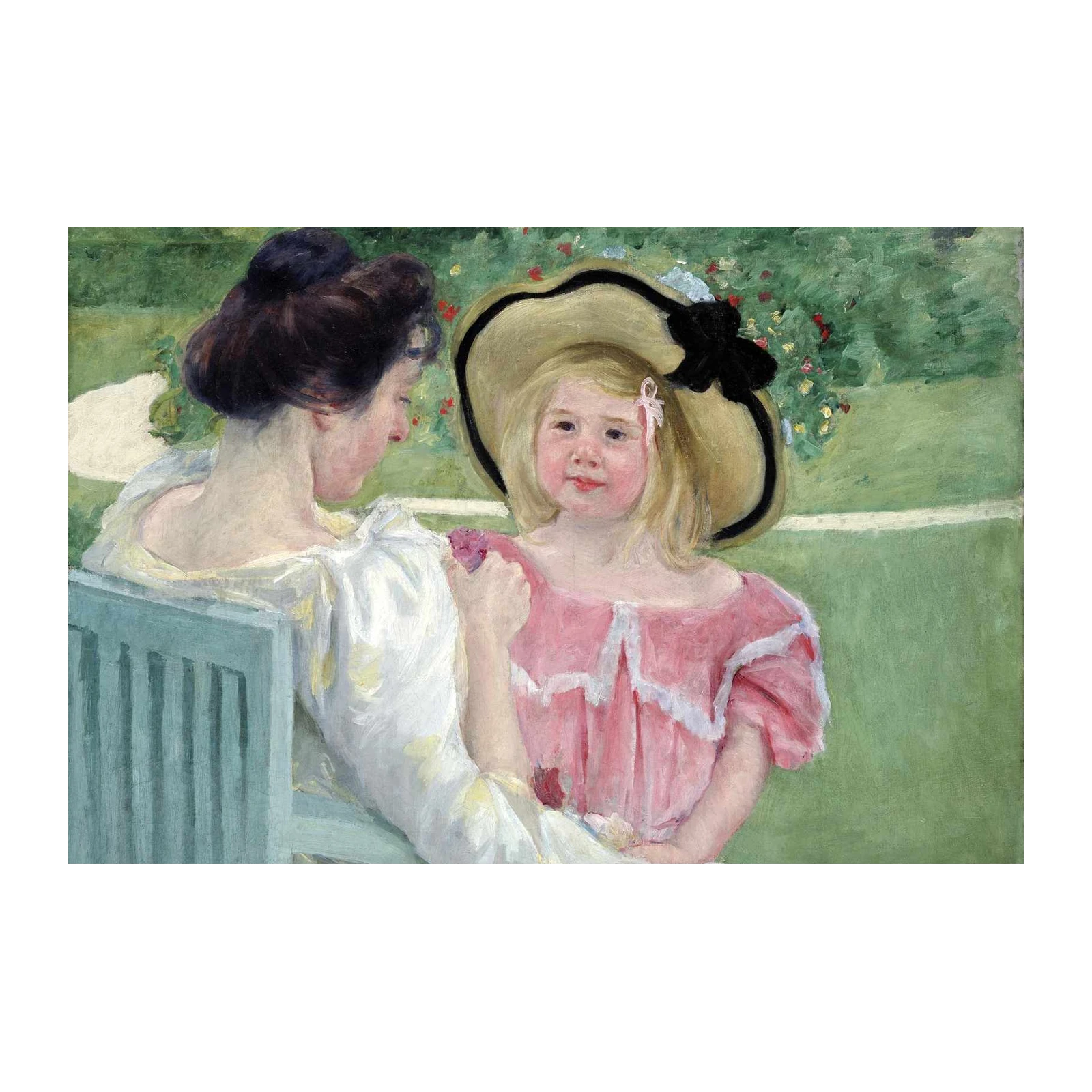 Impressionist Garden Mother Child Art Wall Art