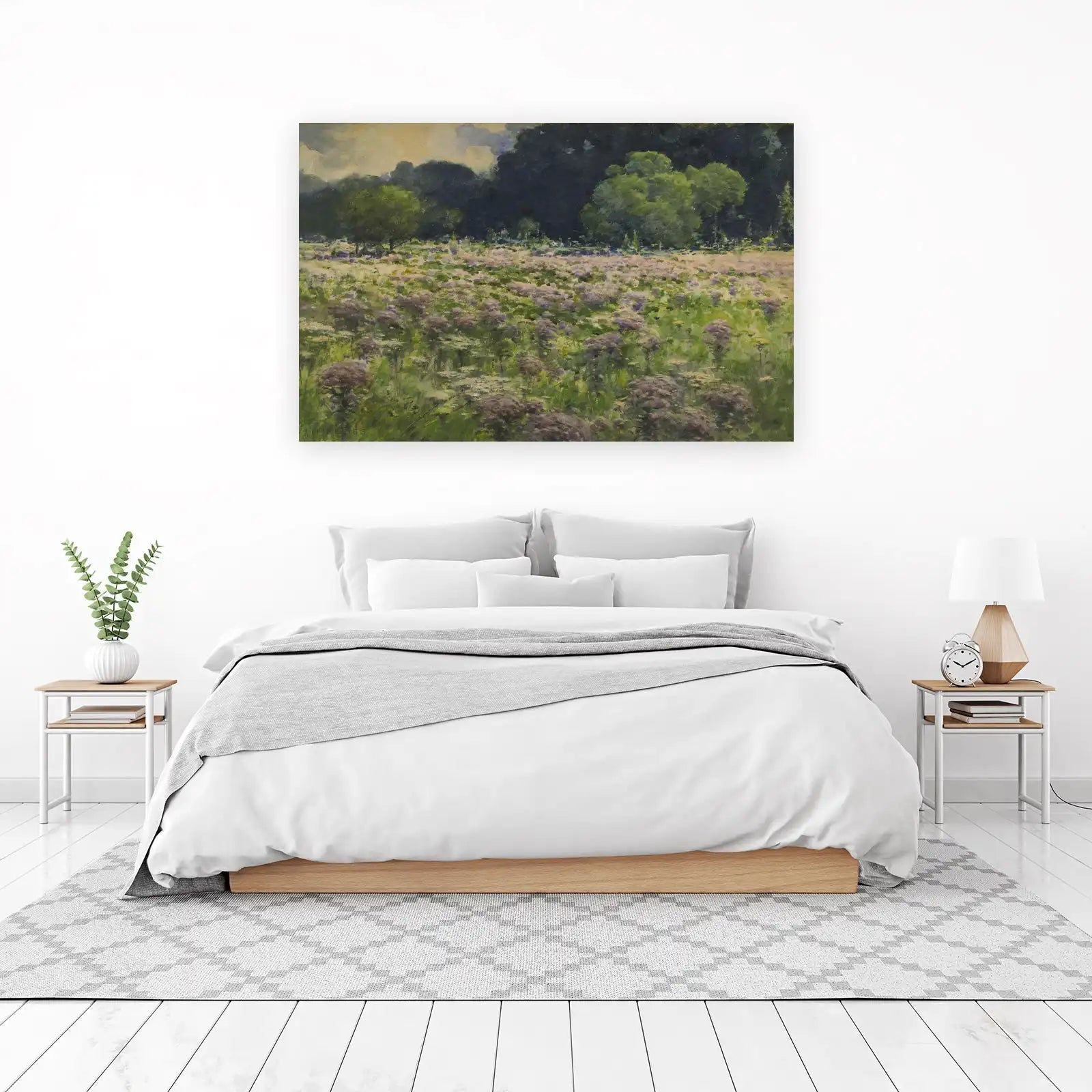 Serene Meadow Floral Landscape Wall Art