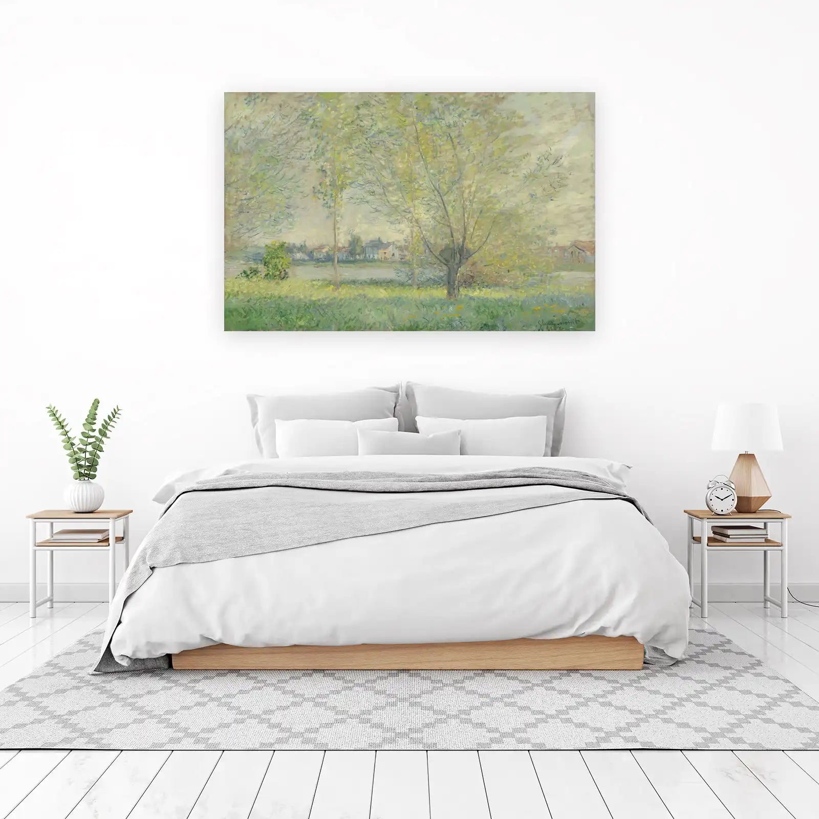 Serene River Landscape Impressionist Wall Art