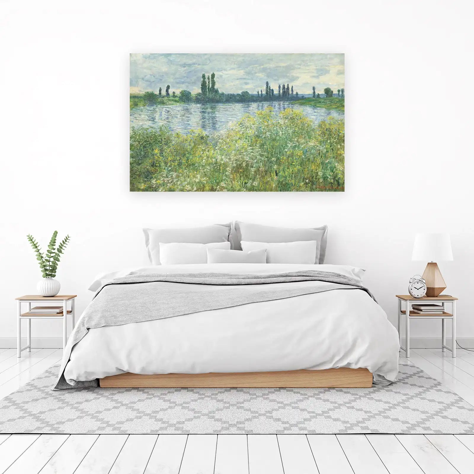 Impressionist Riverbank Meadow Wall Art