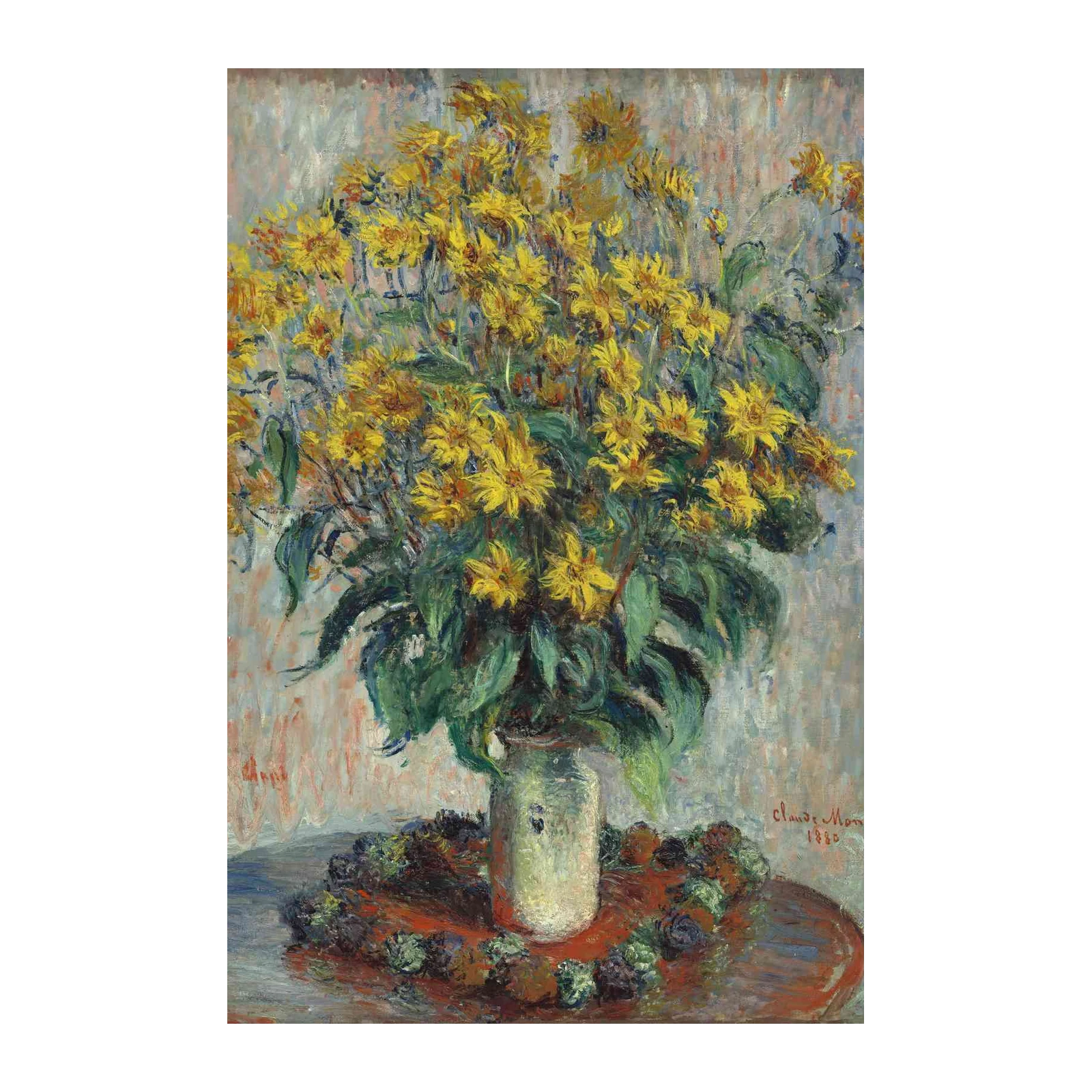 Monet Sunflowers Vase Impressionist Wall Art