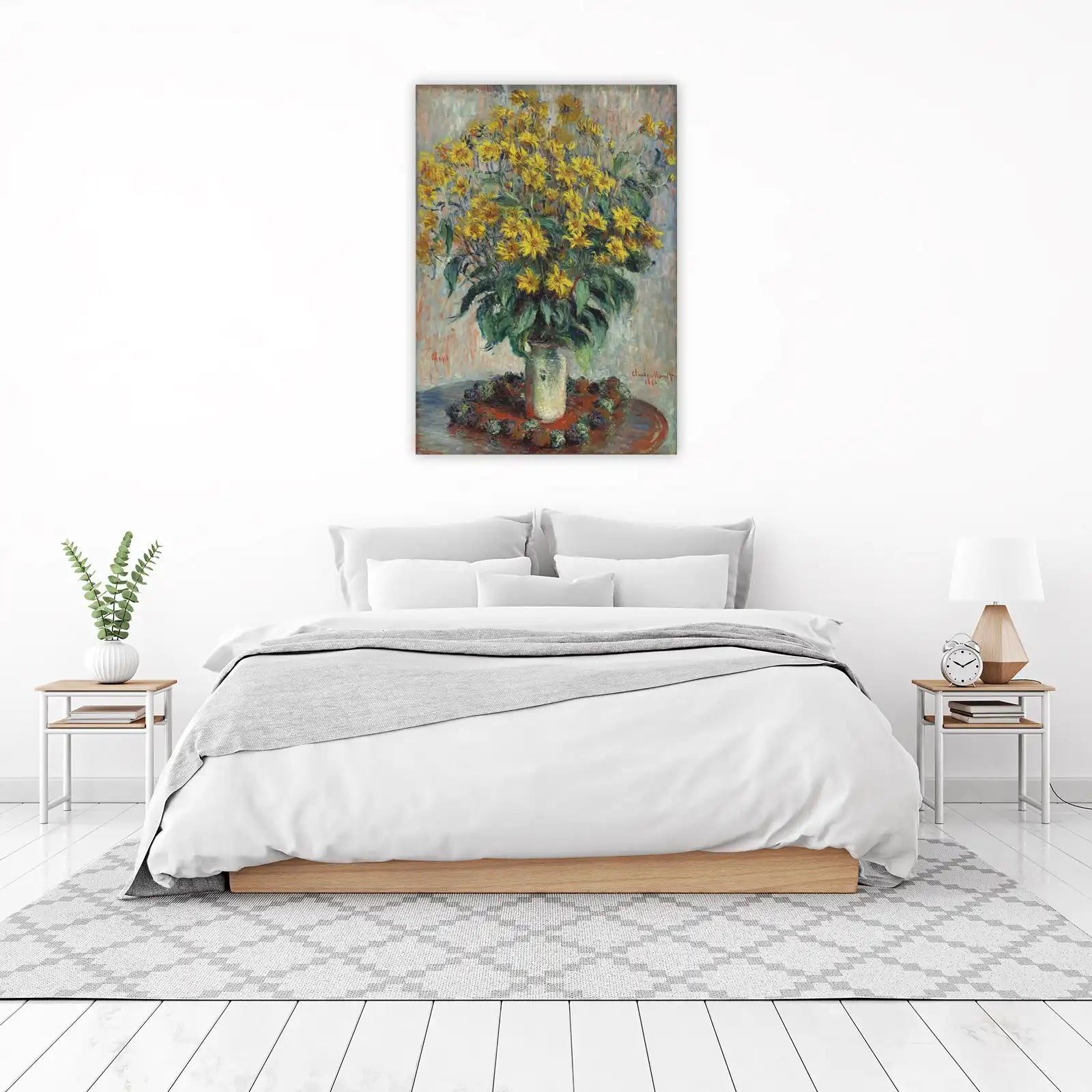 Monet Sunflowers Vase Impressionist Wall Art