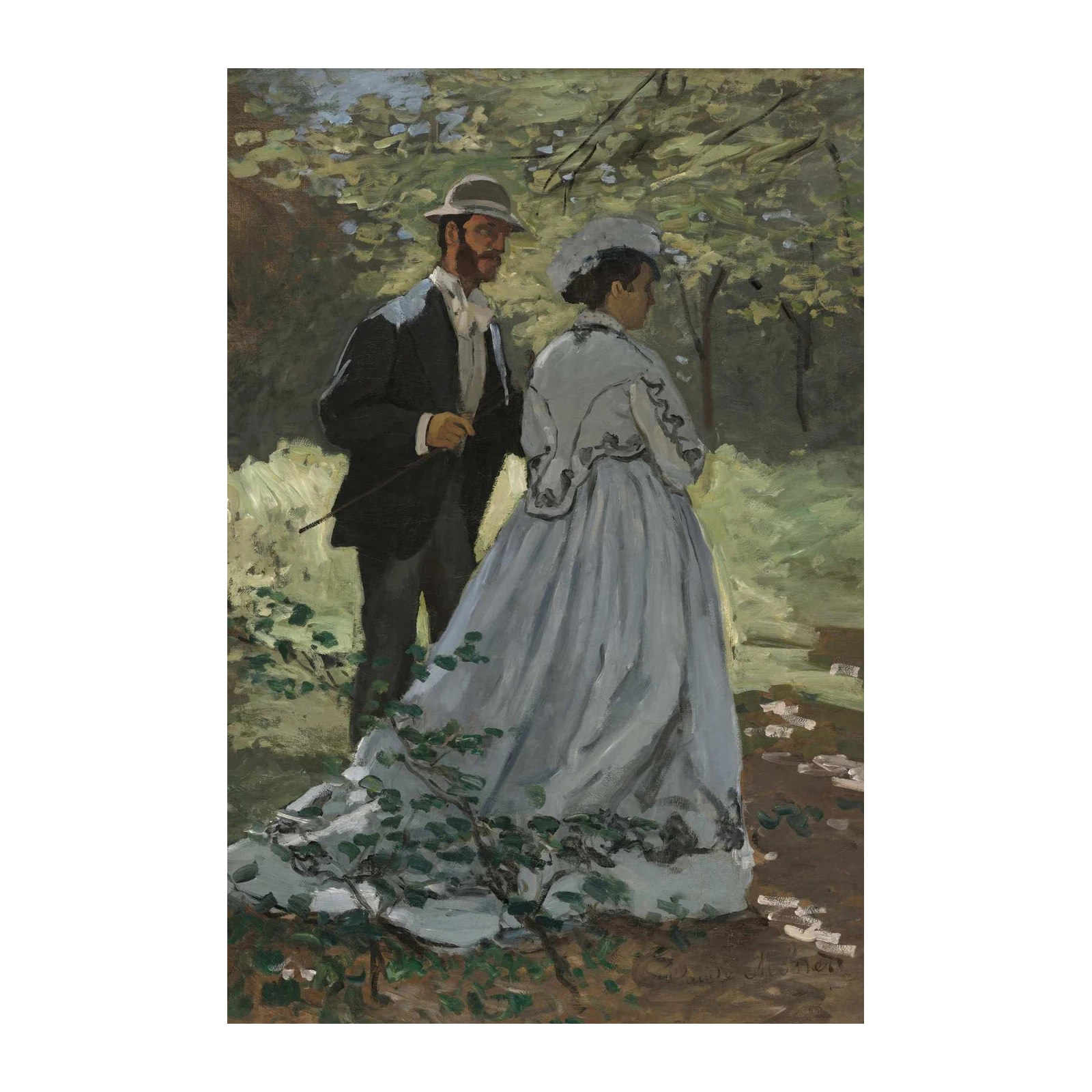 Impressionist Stroll: Garden Couple Wall Art