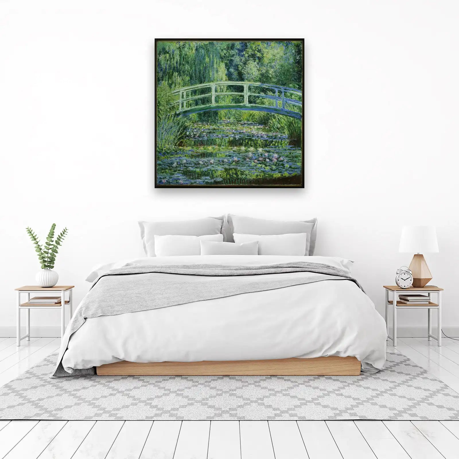 Impressionist Water Lilies Bridge Wall Art