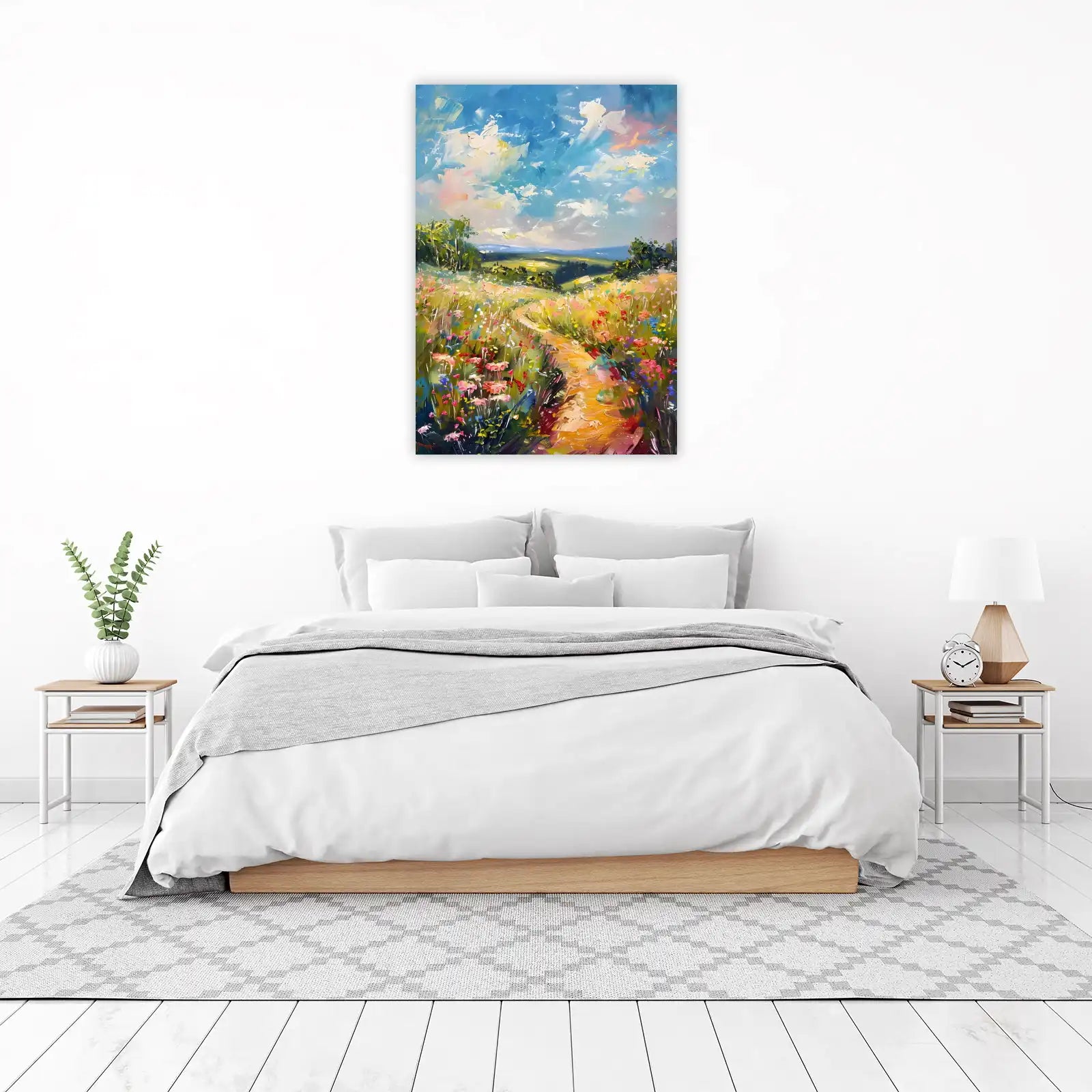 Vibrant Meadow Path Impressionist Wall Art