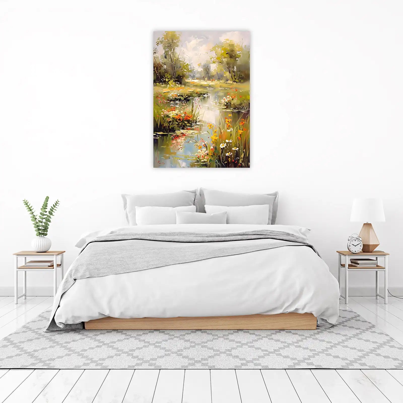 Serene Pond Impressionist Floral Wall Art