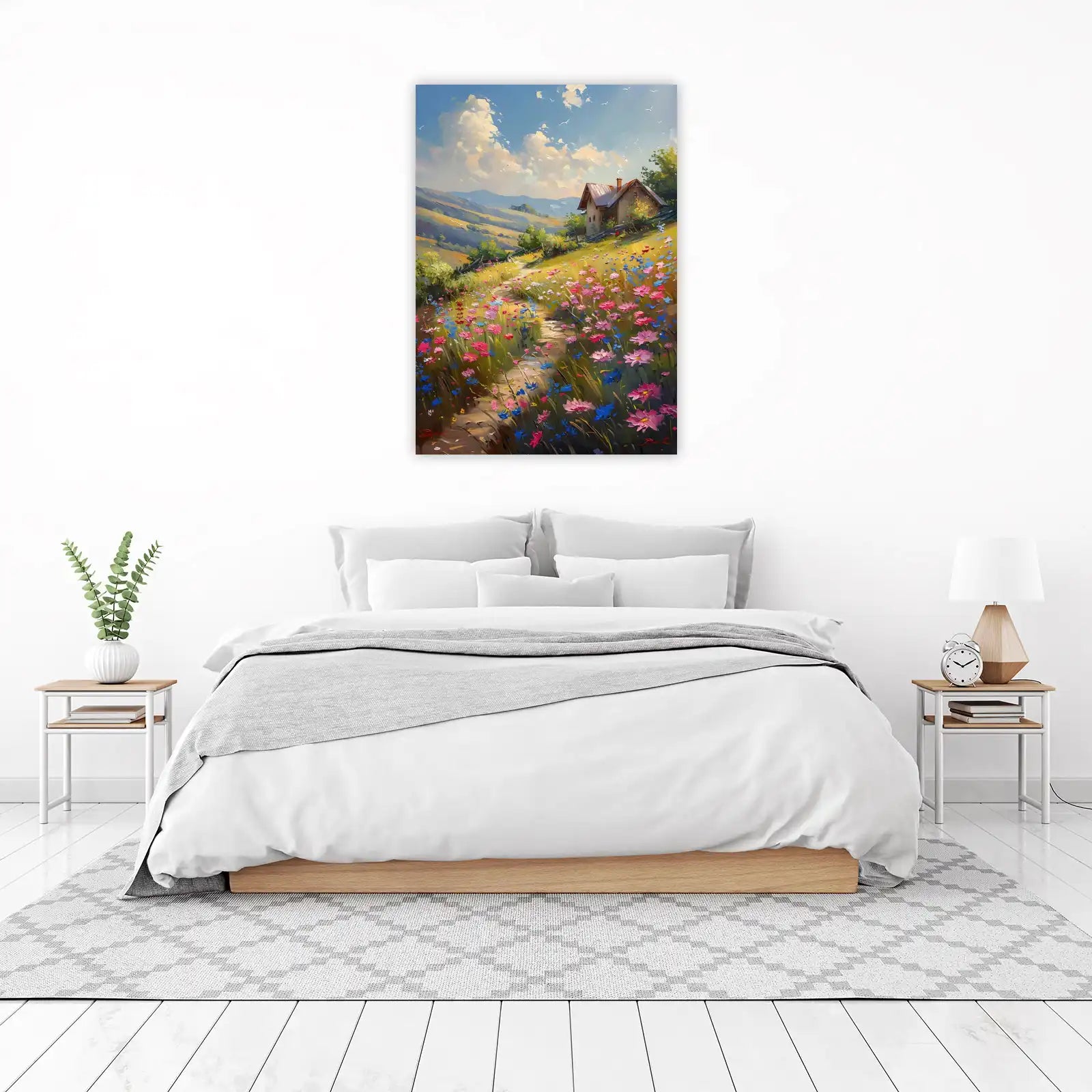 Vibrant Floral Meadow Cottage Wall Art