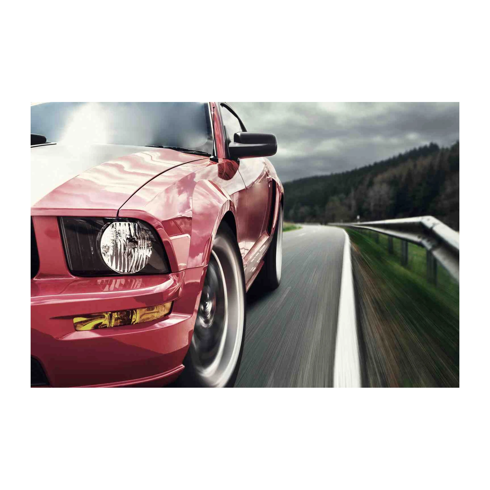 Dynamic Red Mustang Speed Wall Art