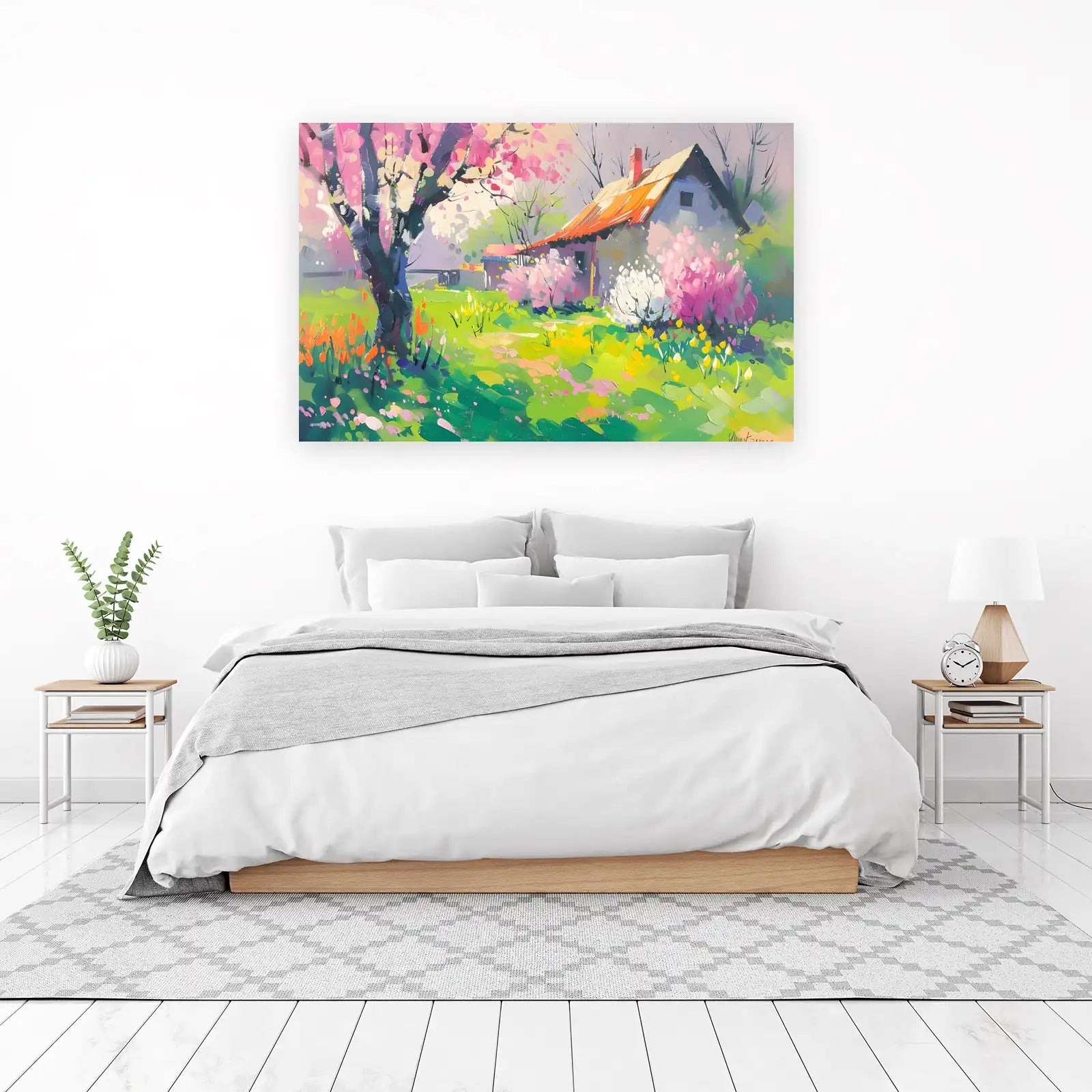 Vibrant Spring Meadow Cottage Wall Art
