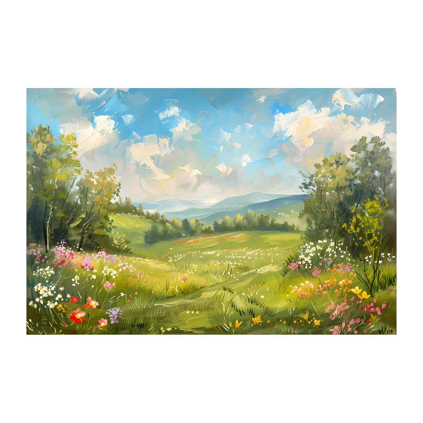 Impressionist Meadow Flowers Wall Art
