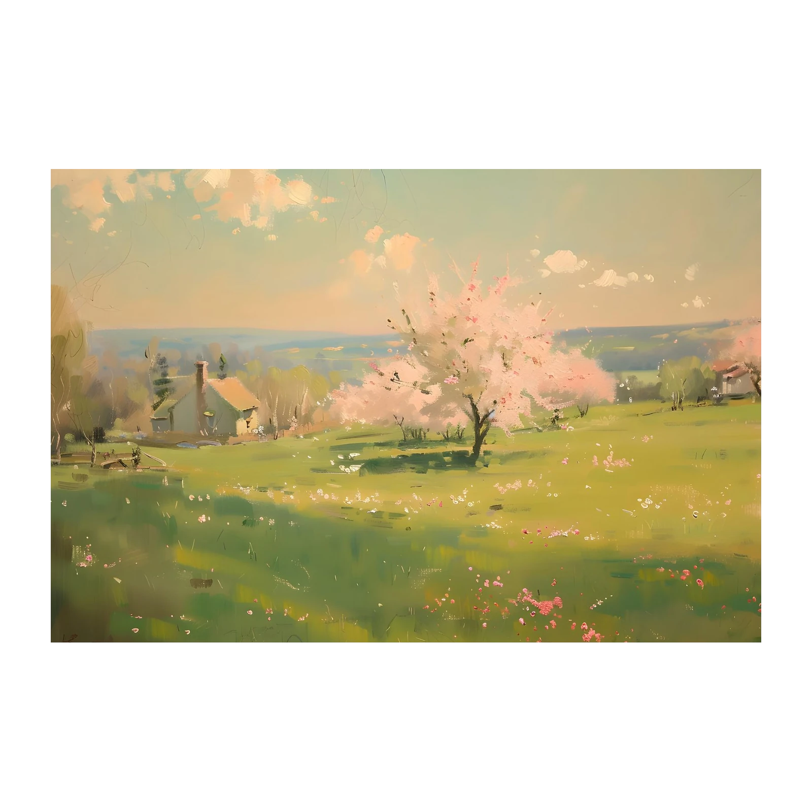 Spring Blossom Landscape Wall Art
