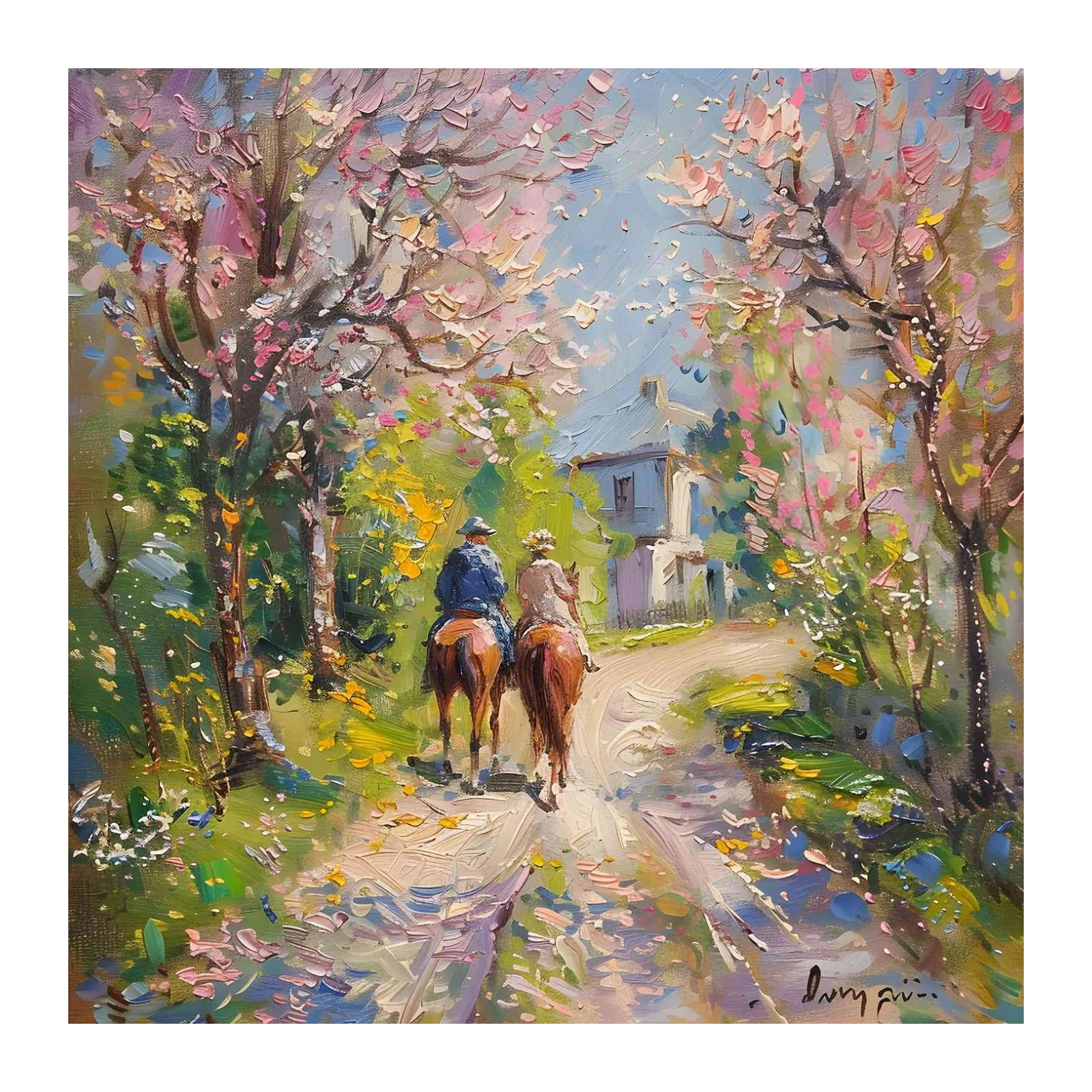 Spring Horse Ride Impressionist Wall Art