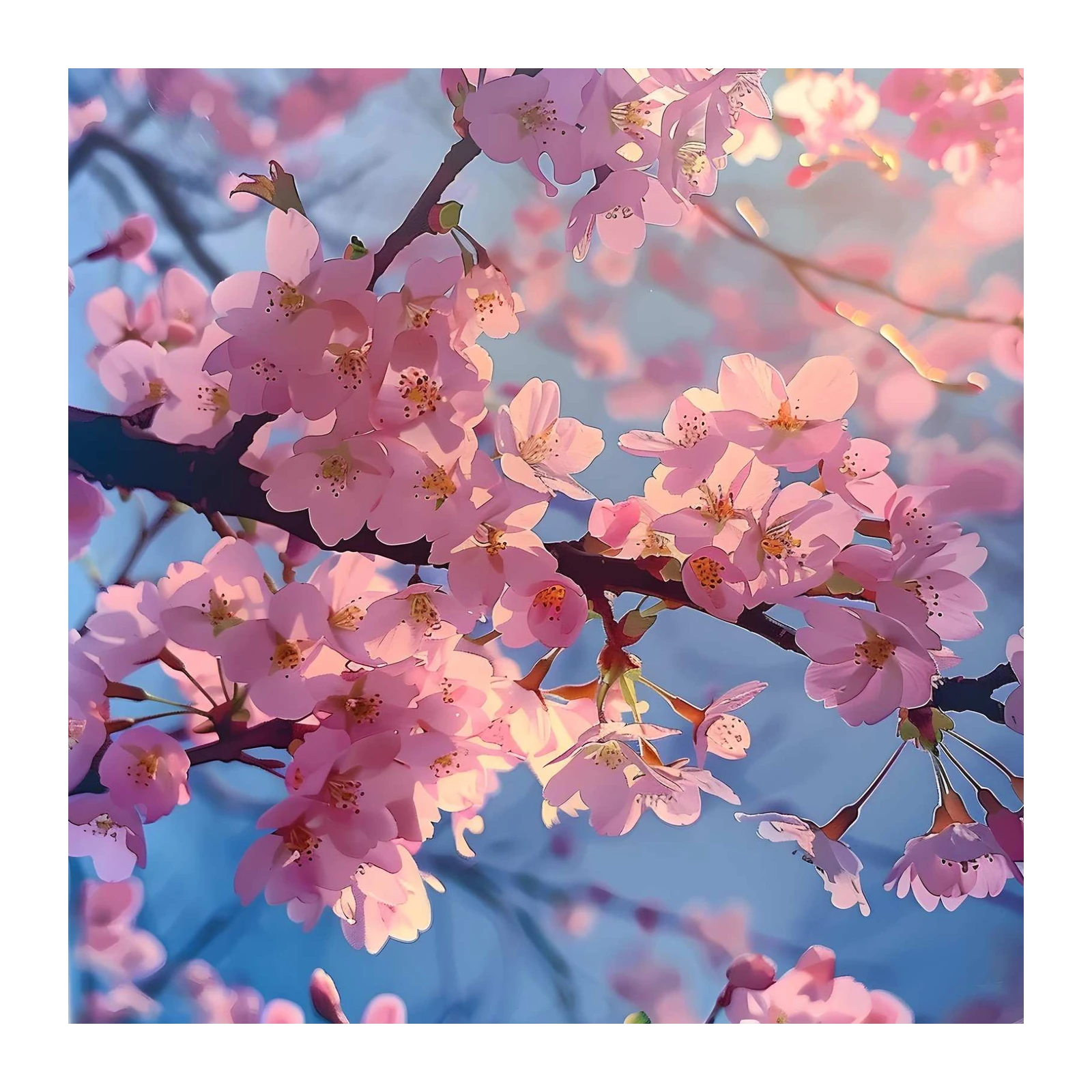 Serene Pink Cherry Blossom Wall Art