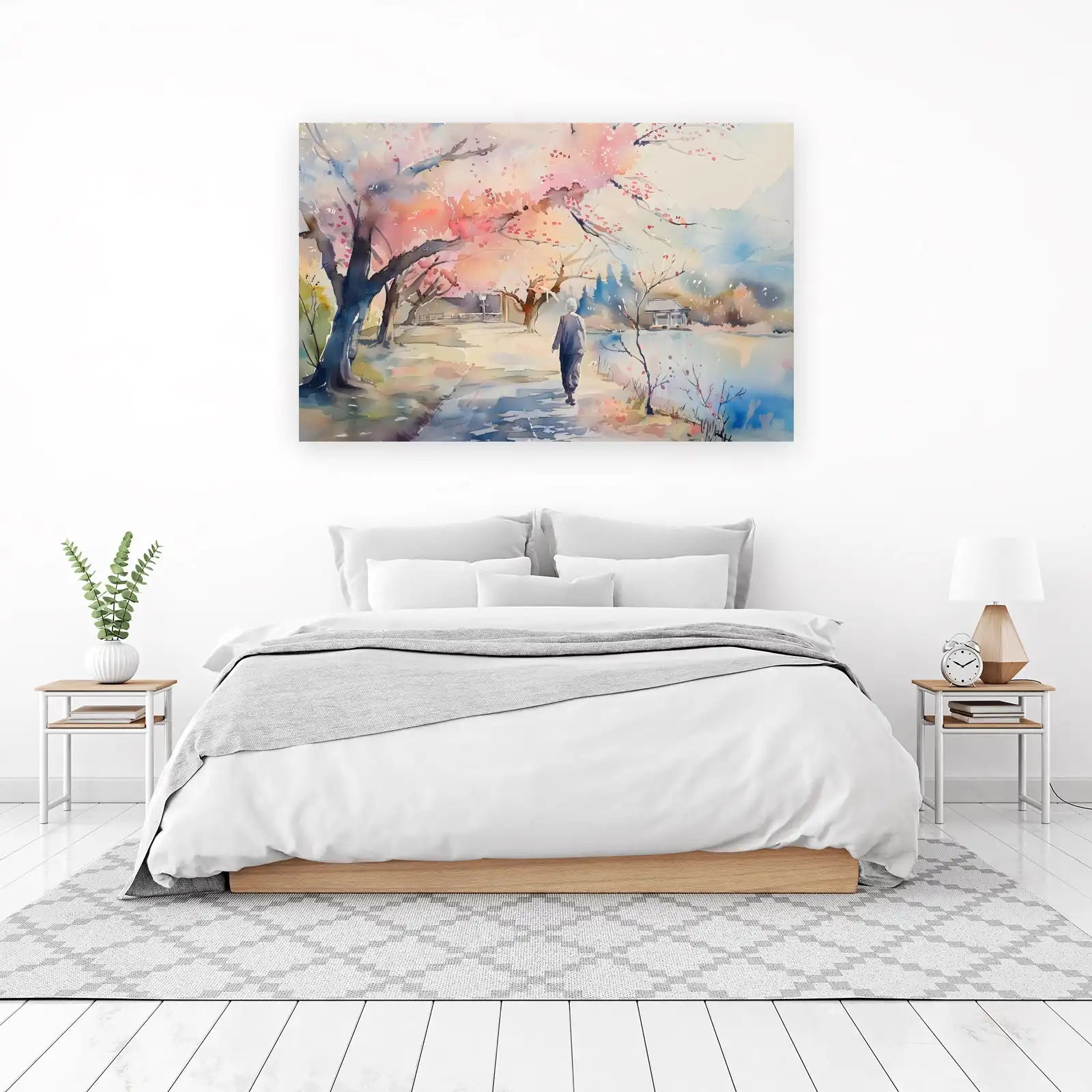 Serene Cherry Blossom Path Wall Art