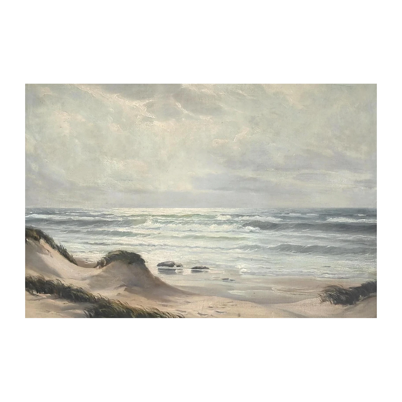Serene Coastal Dunes & Ocean Waves Wall Art